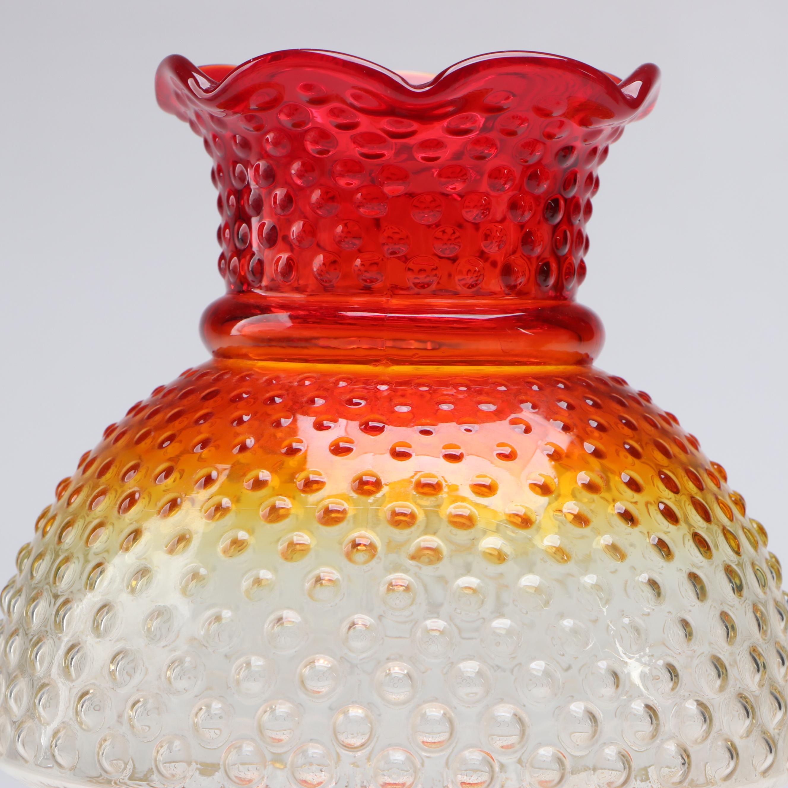 Amber Hobnail Glass Fairy Lamps