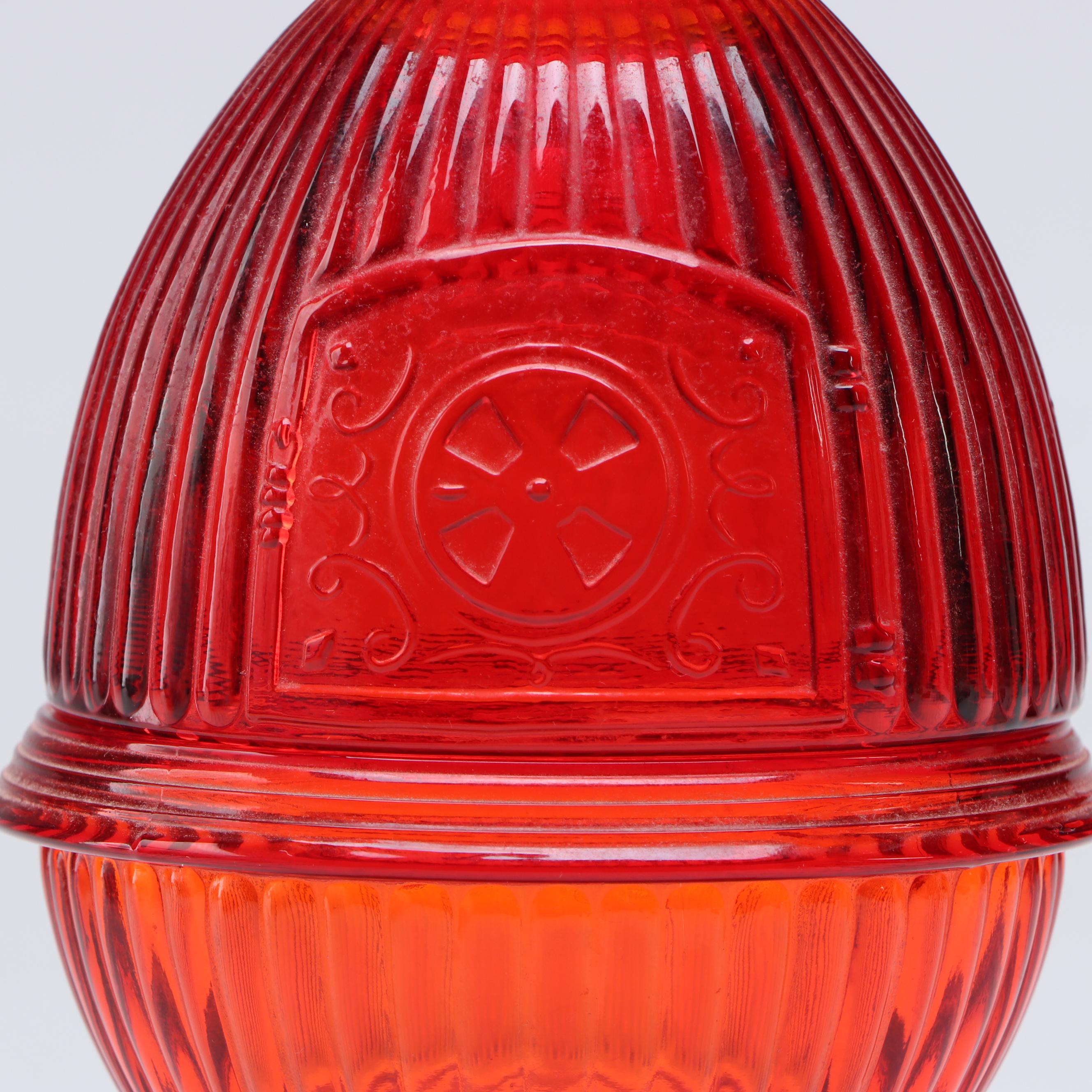 Amber Hobnail Glass Fairy Lamps