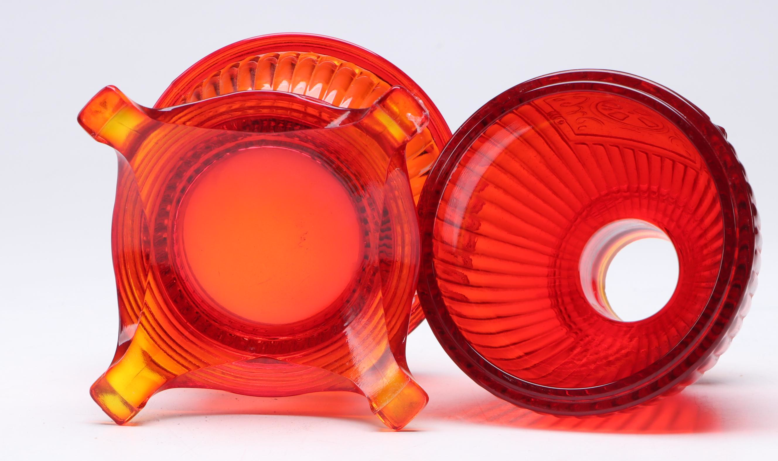 Amber Hobnail Glass Fairy Lamps