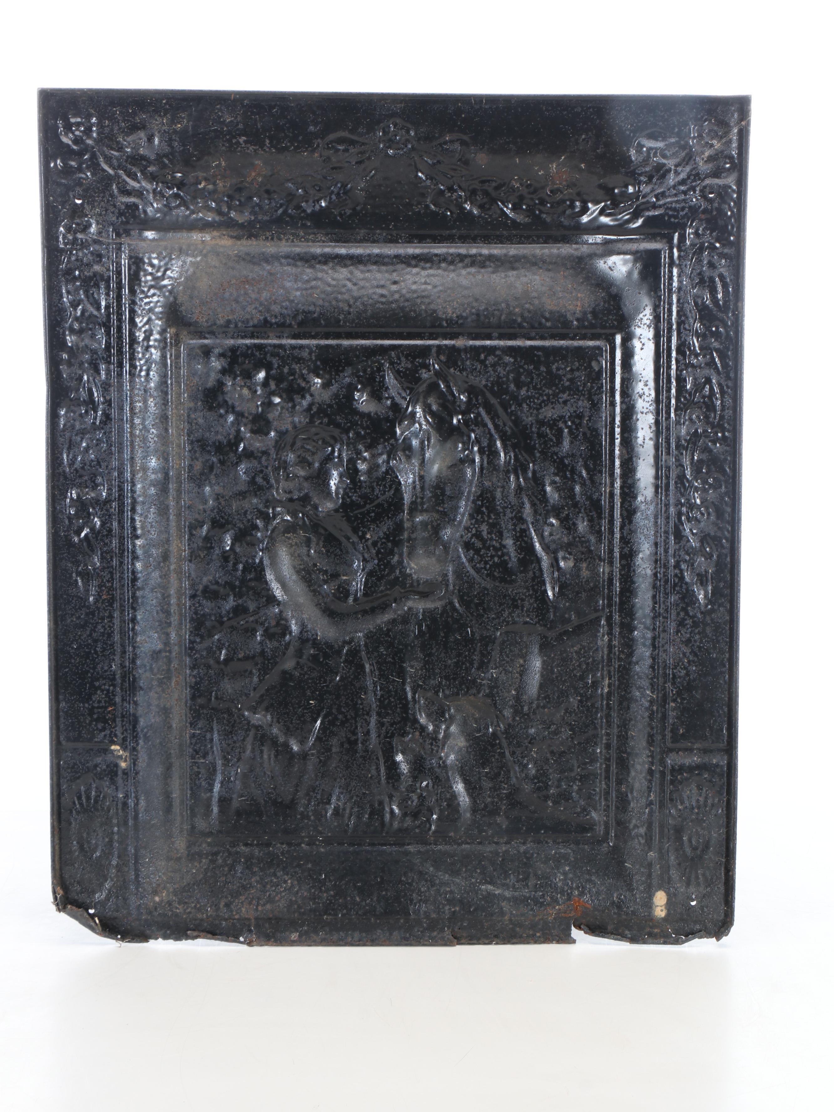 Victorian Cast Iron Fireplace Cover, Late 19th/ Early 20th Century