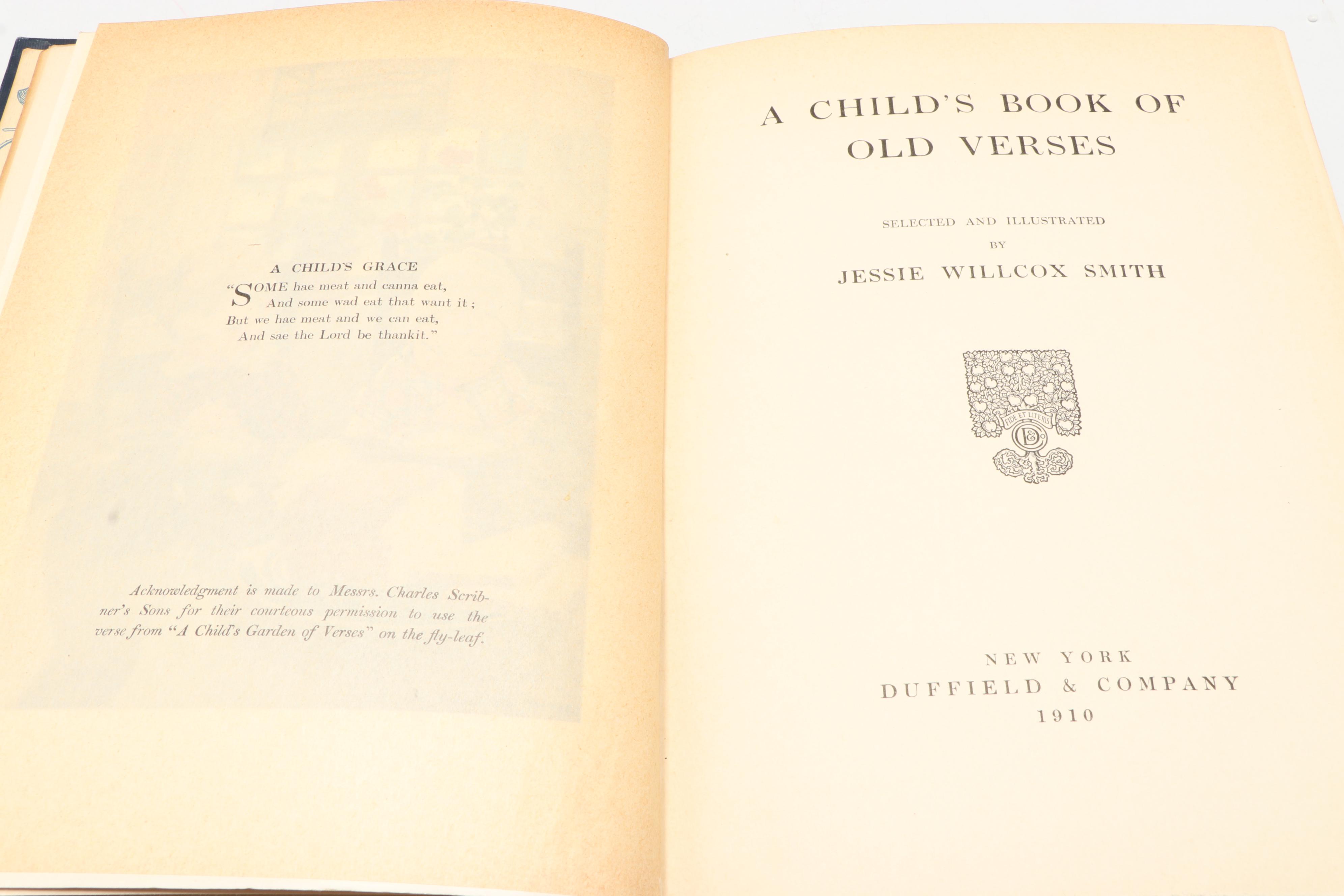 Illustrated "A Child's Book of Old Verses" Selected by Jessie Willcox Smith