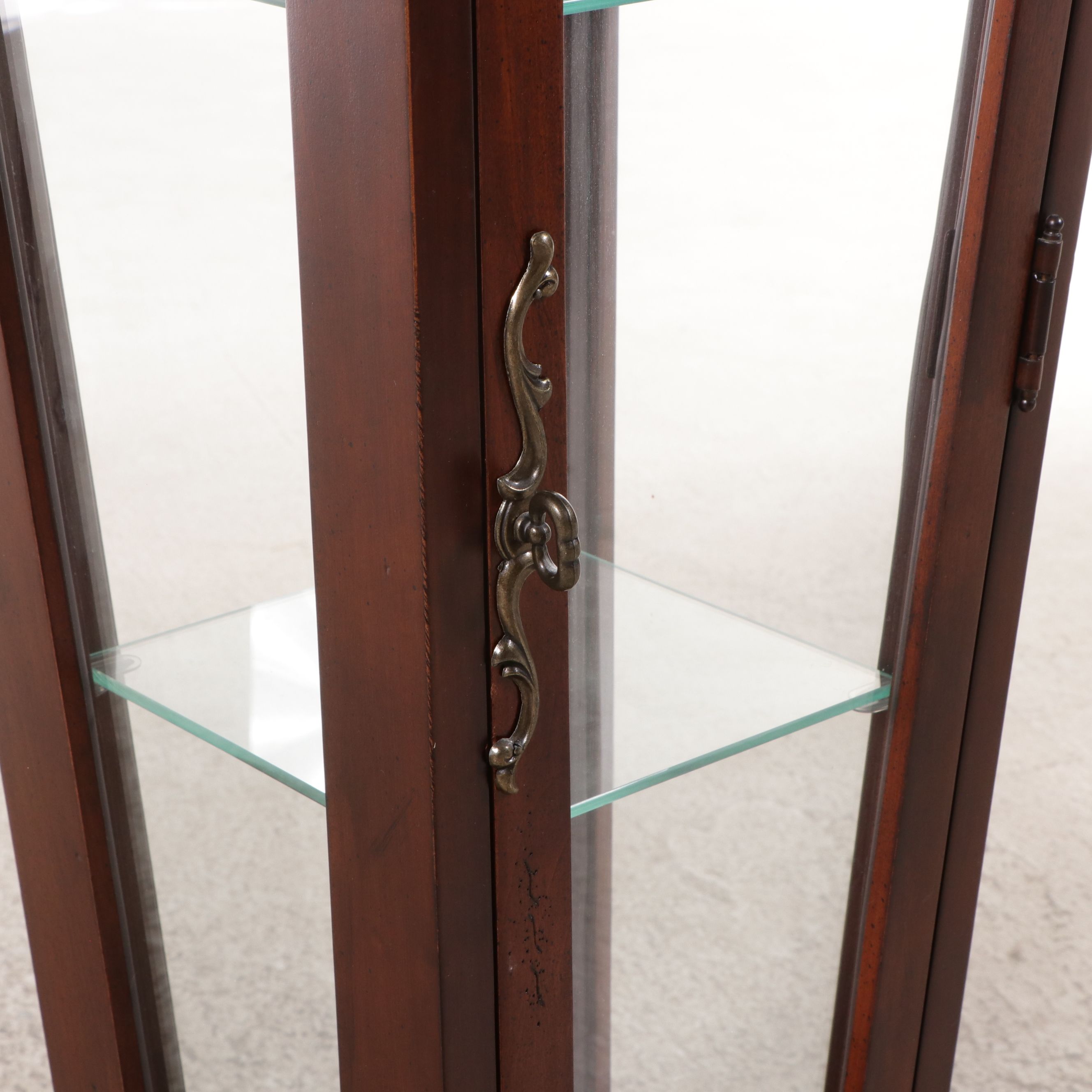 Neoclassical Style Mahogany Tapered Curio Cabinet Pedestal