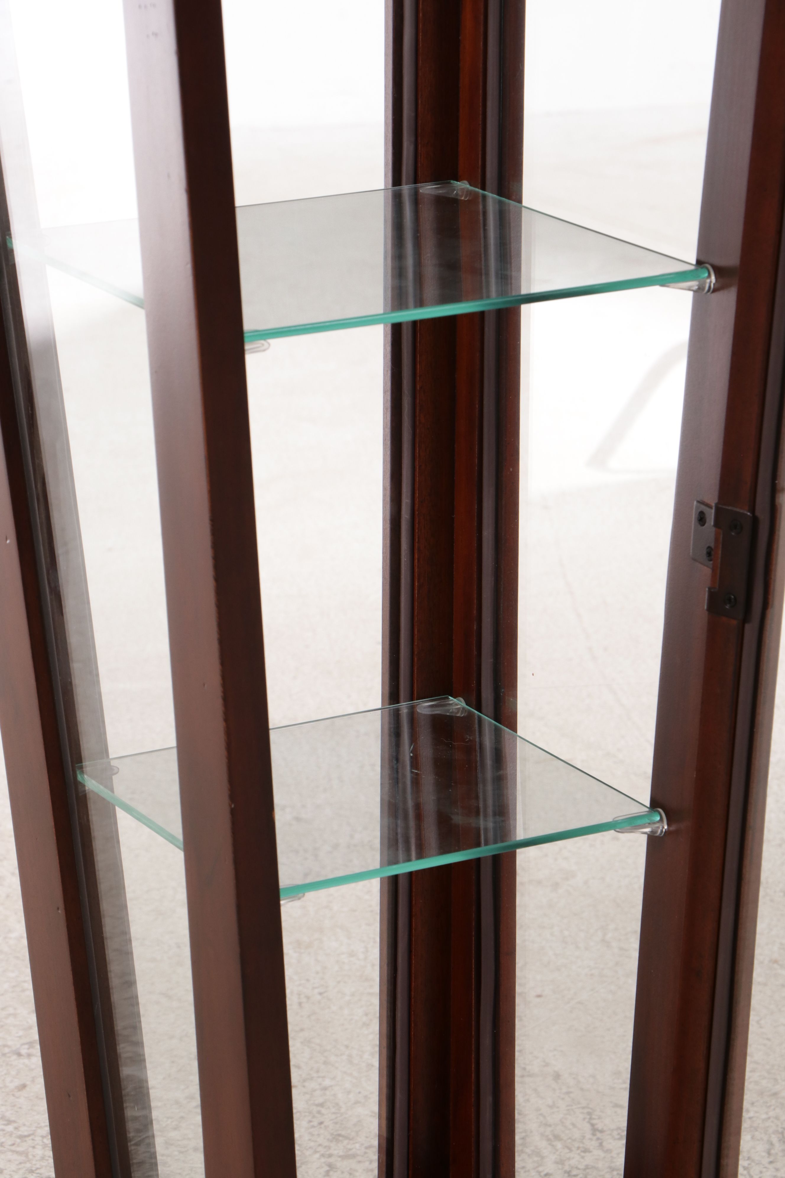 Neoclassical Style Mahogany Tapered Curio Cabinet Pedestal