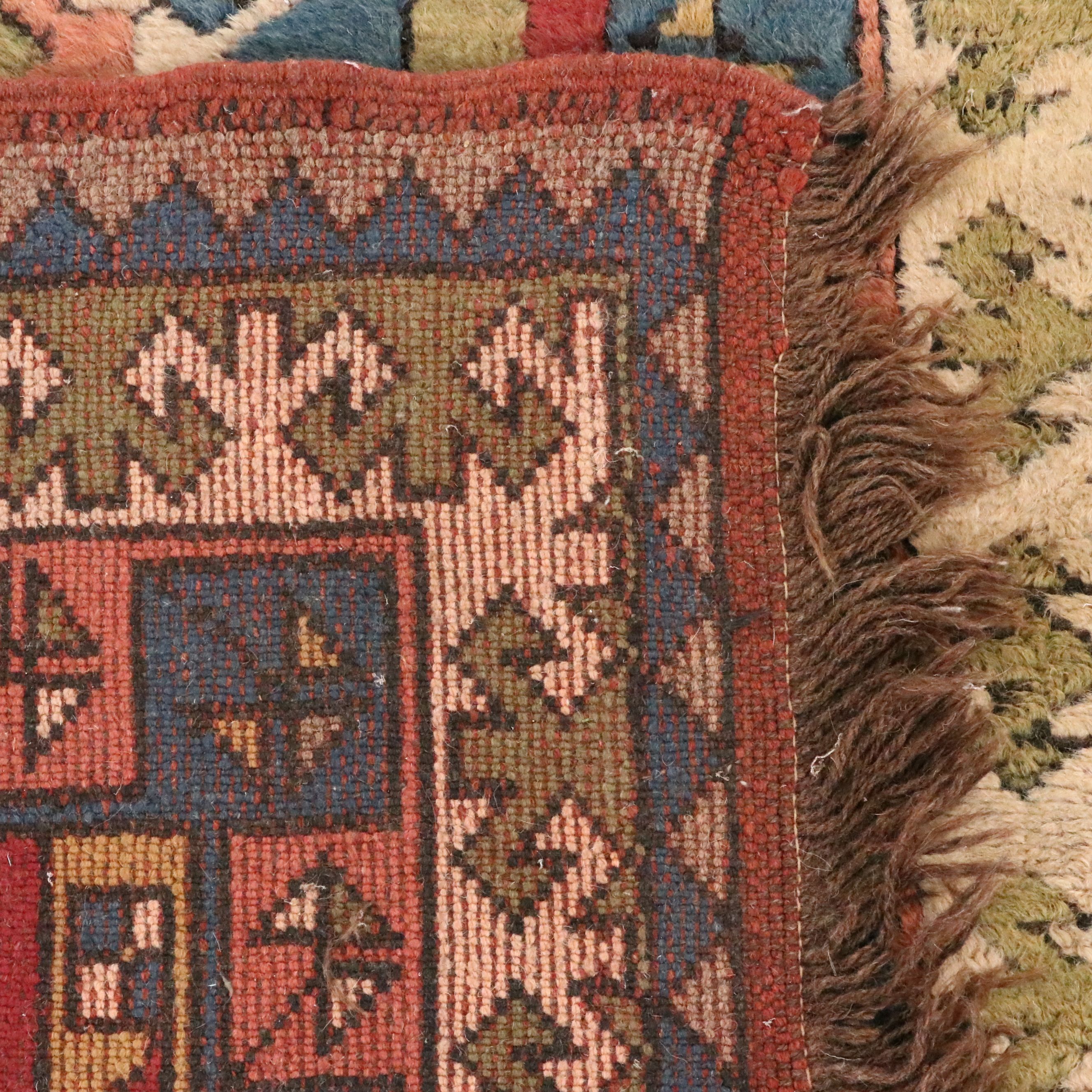 3'2 x 11'1 Hand-Knotted Afghan Kazak Style Long Rug