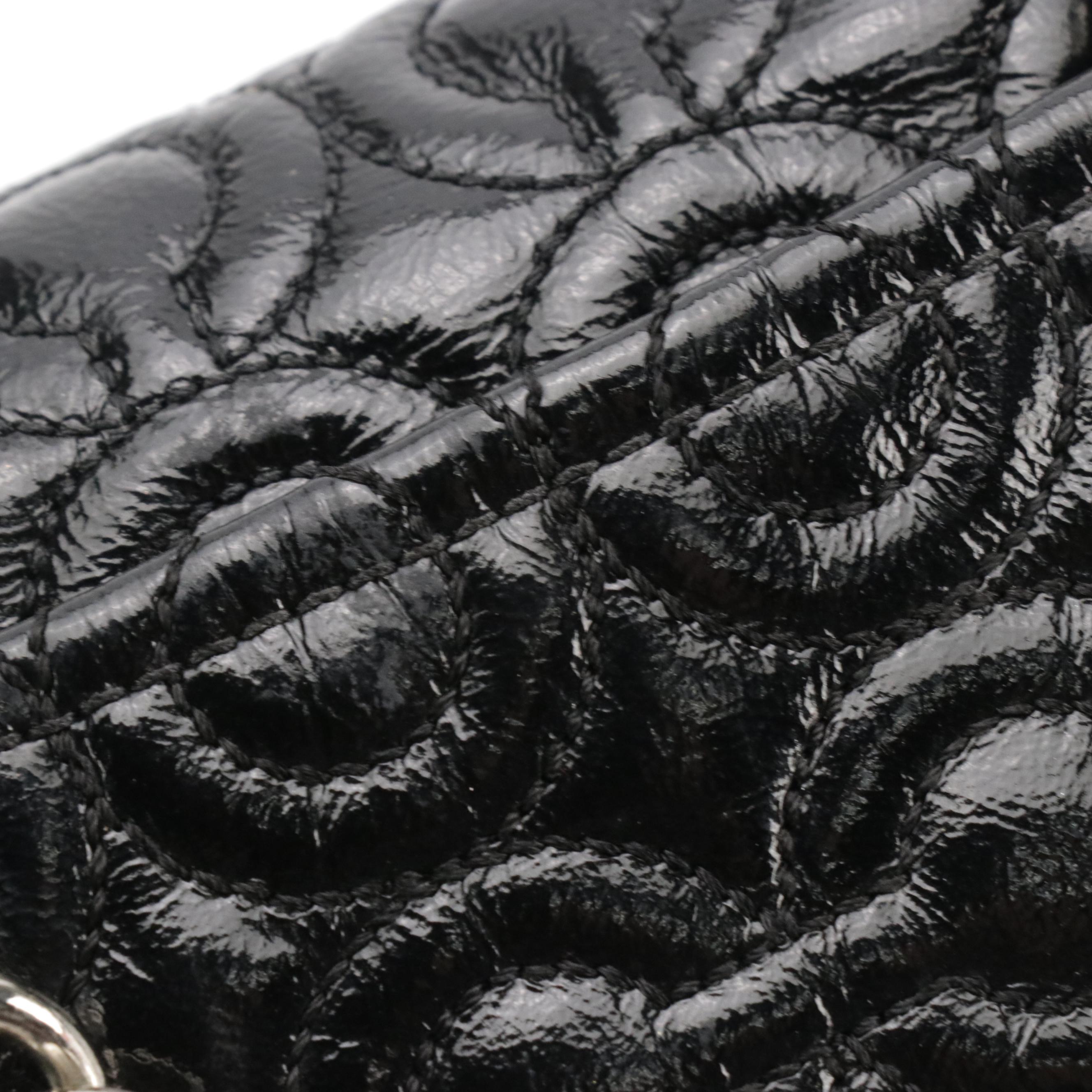 Coach Mini Turn-Lock Chain Strap Bag in Black Quilted Patent Leather, With Box