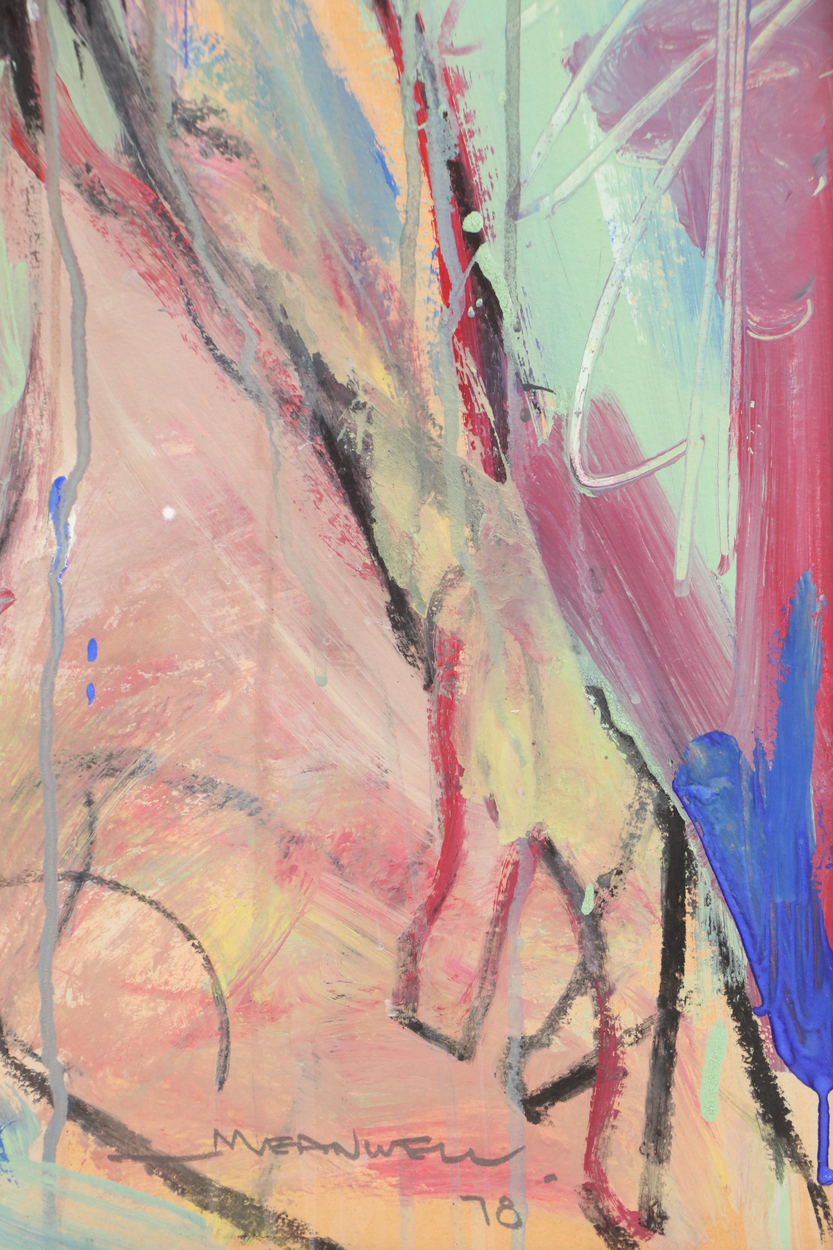 Jack Meanwell Modern Expressionist Oil Painting of Nude Woman, 1981