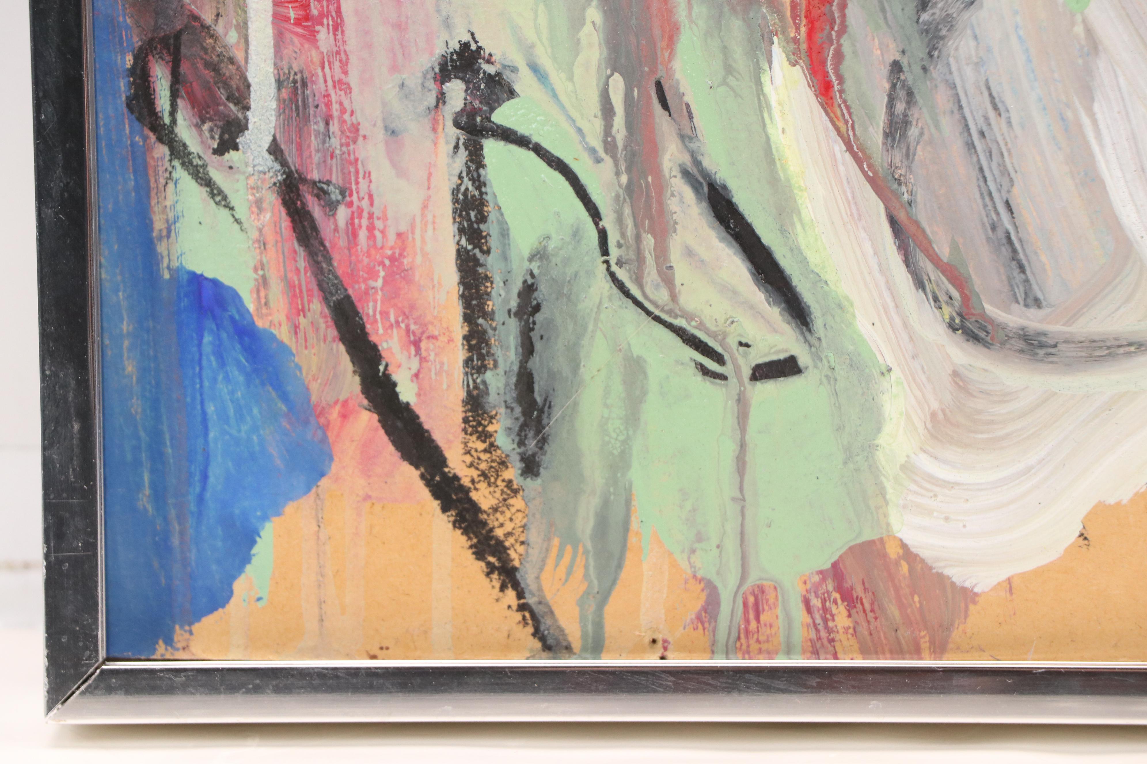 Jack Meanwell Modern Expressionist Oil Painting of Nude Woman, 1981