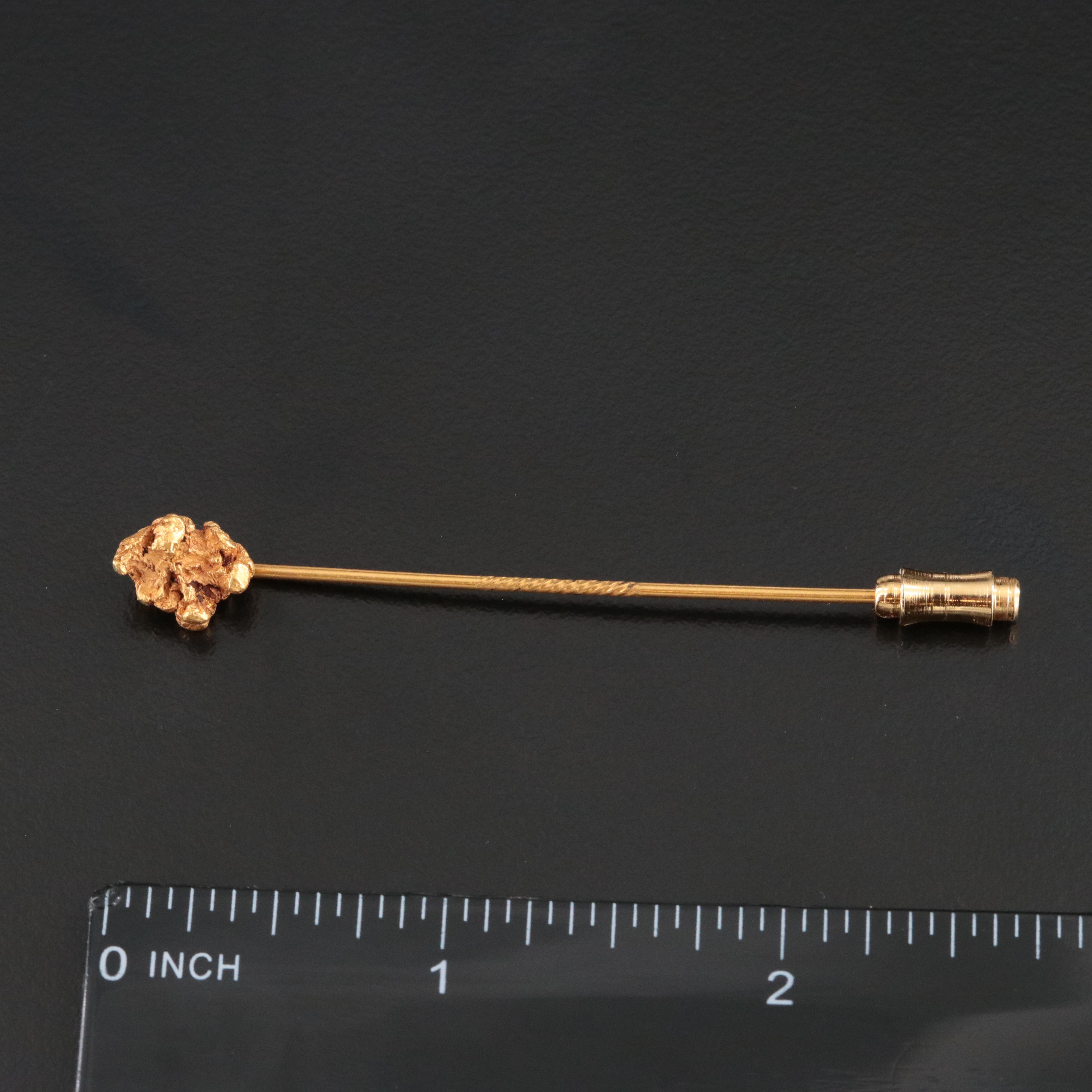 20K Gold Nugget Stickpin with 10K Stem