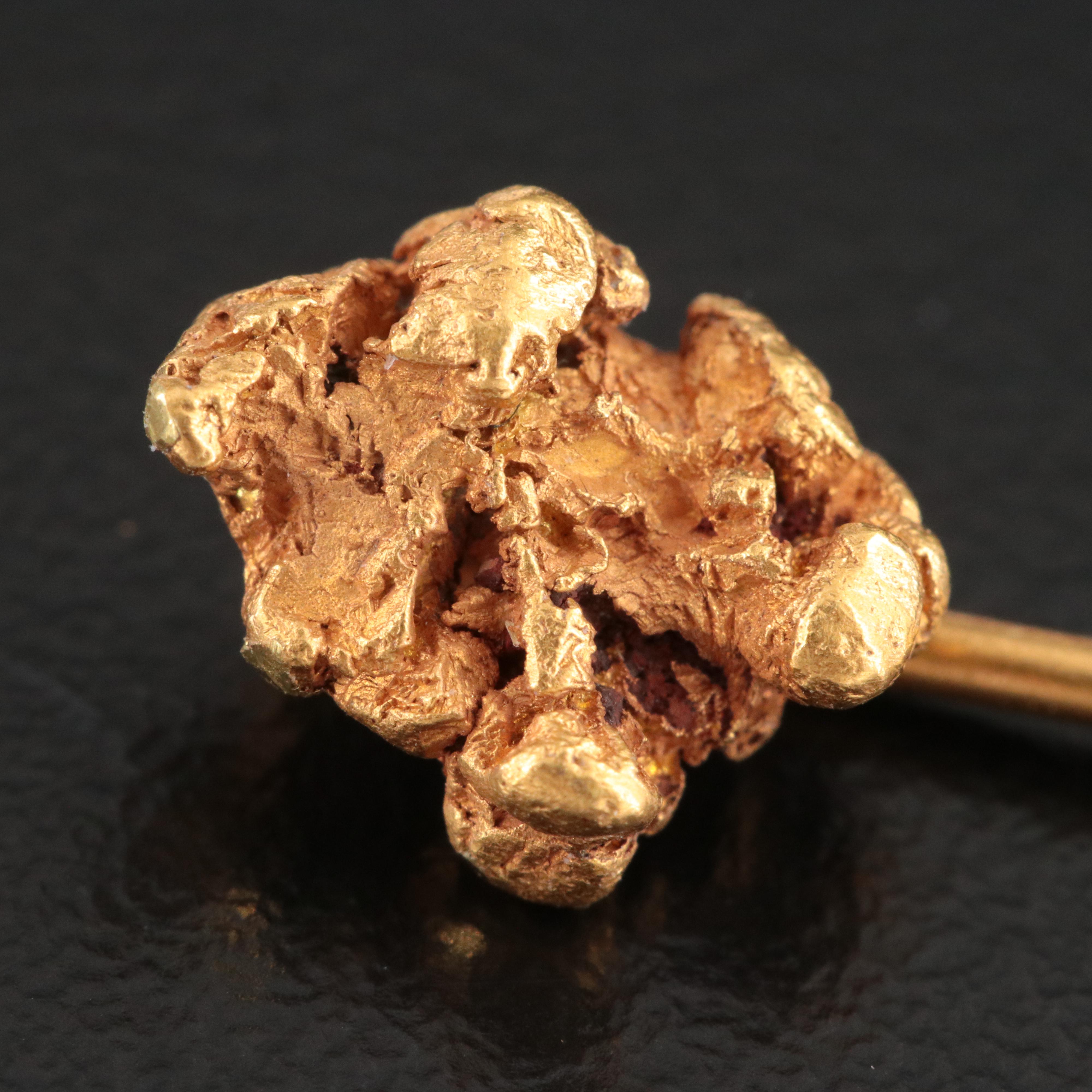 20K Gold Nugget Stickpin with 10K Stem