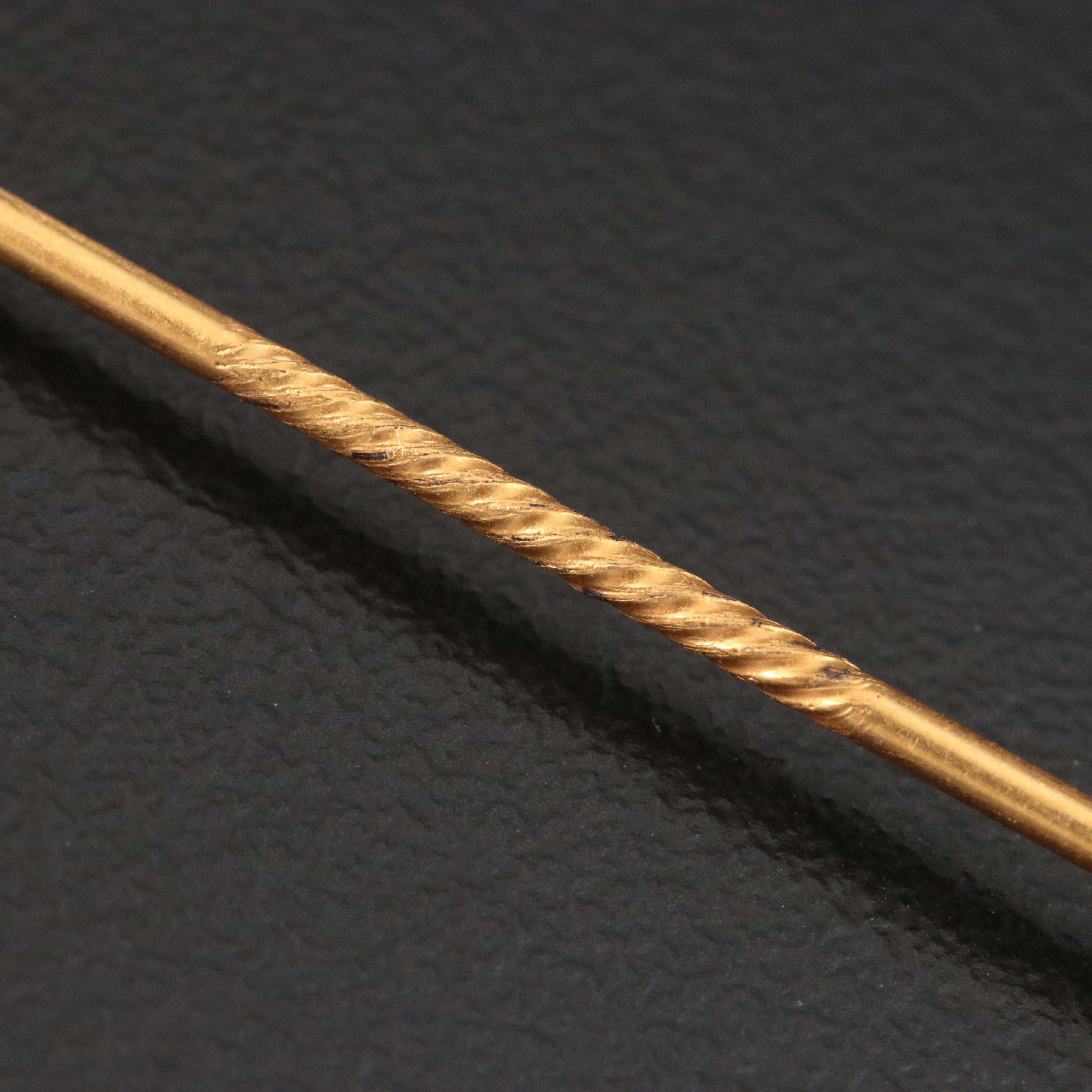 20K Gold Nugget Stickpin with 10K Stem