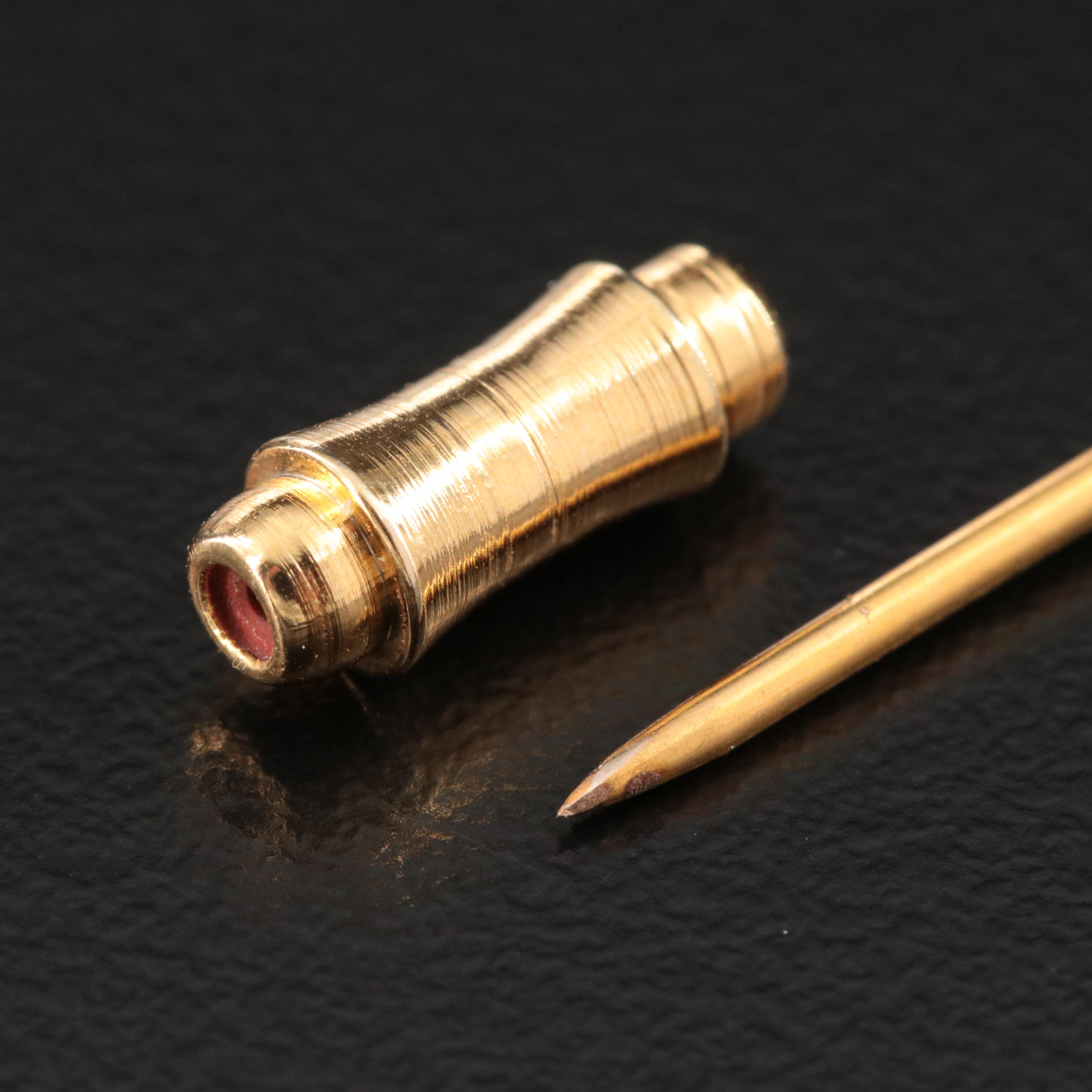 20K Gold Nugget Stickpin with 10K Stem