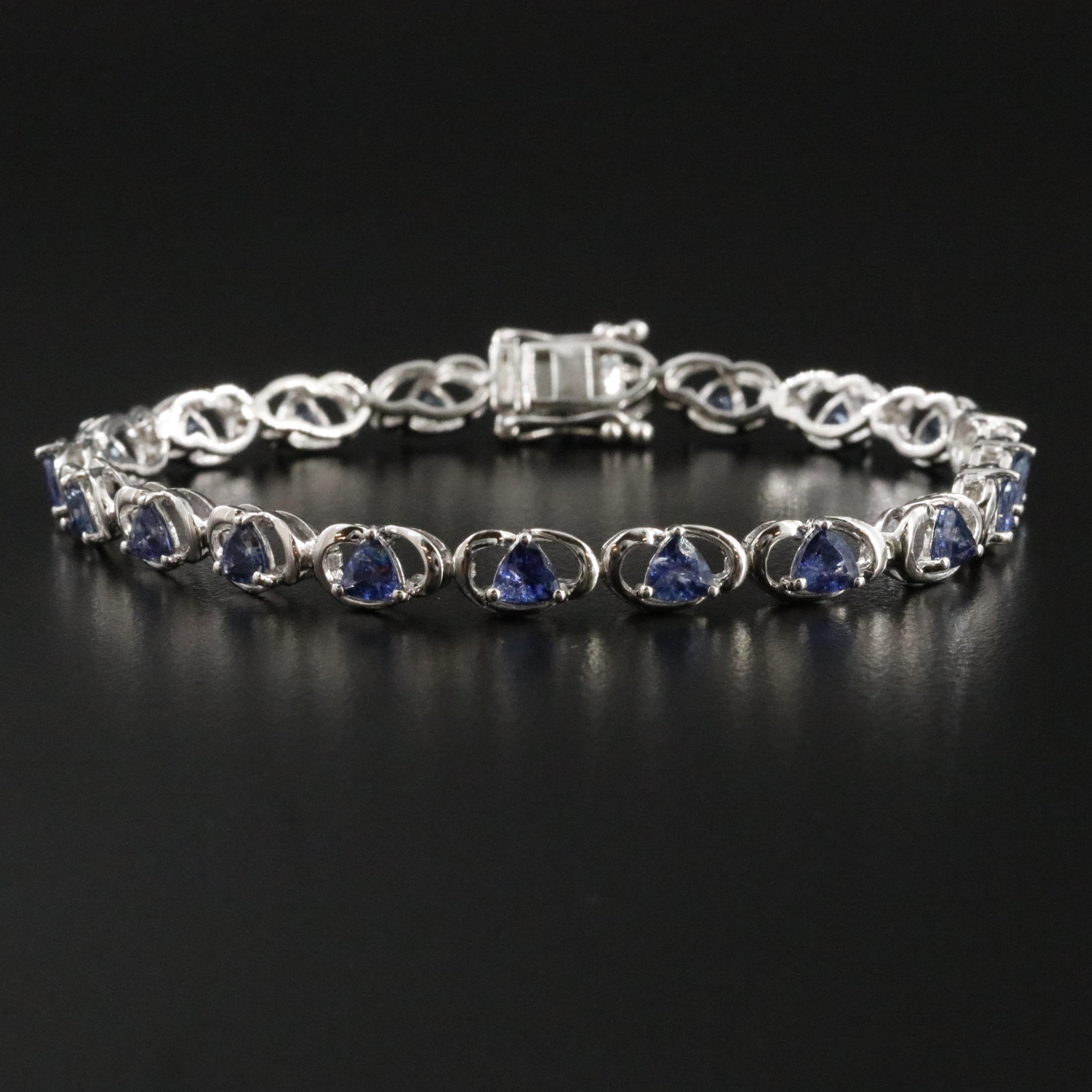 Oscar Friedman Sterling Tanzanite Line Bracelet