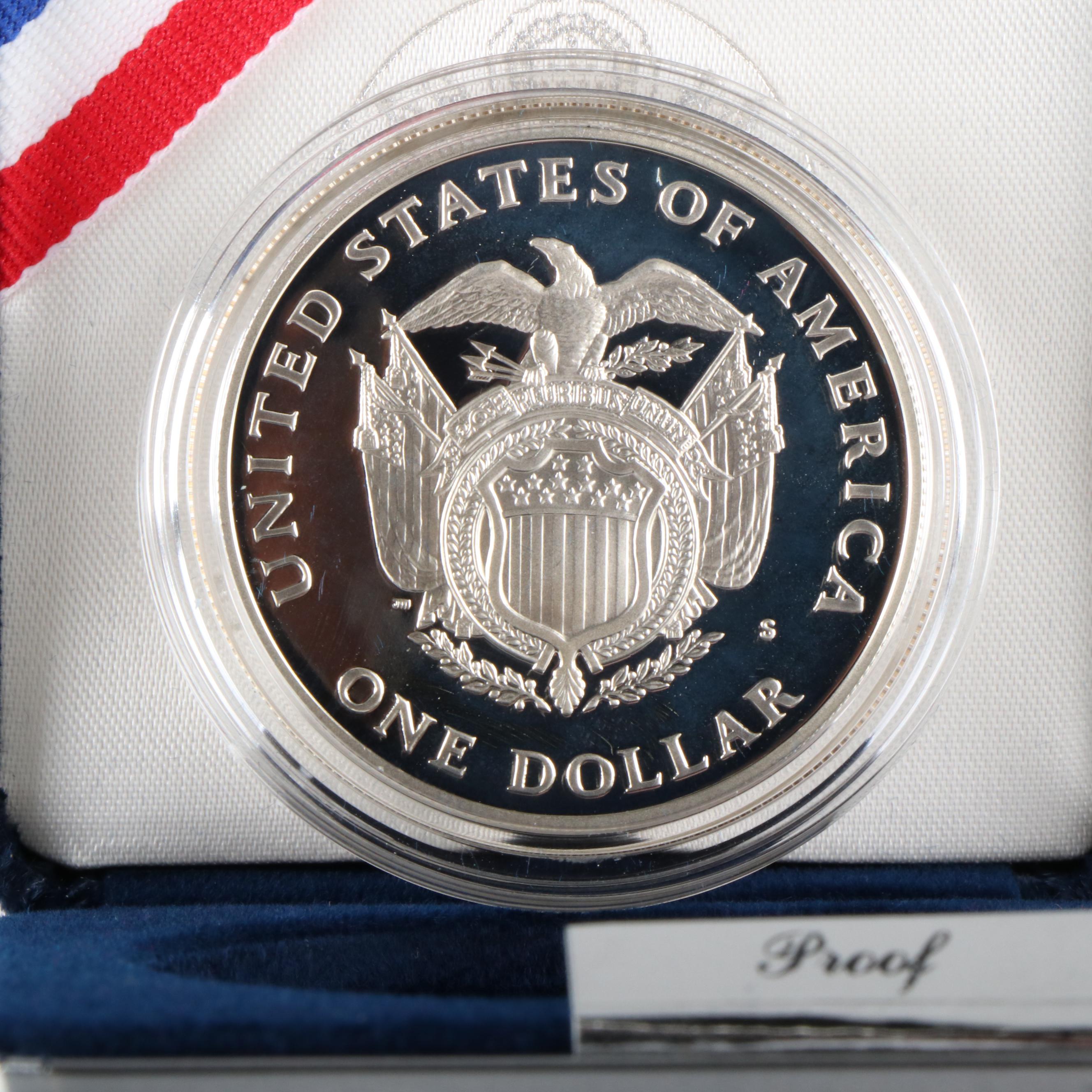 Three Different Modern Commemorative Proof Silver Dollars