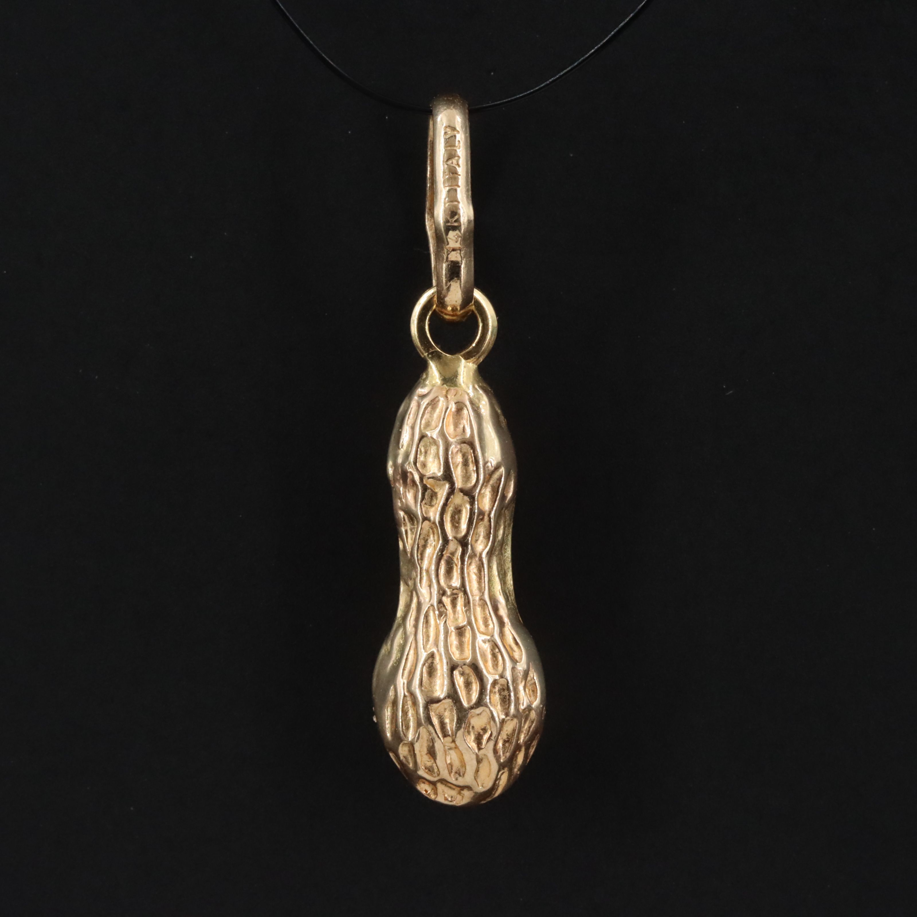 Italian 14K Peanut Charm Pendant