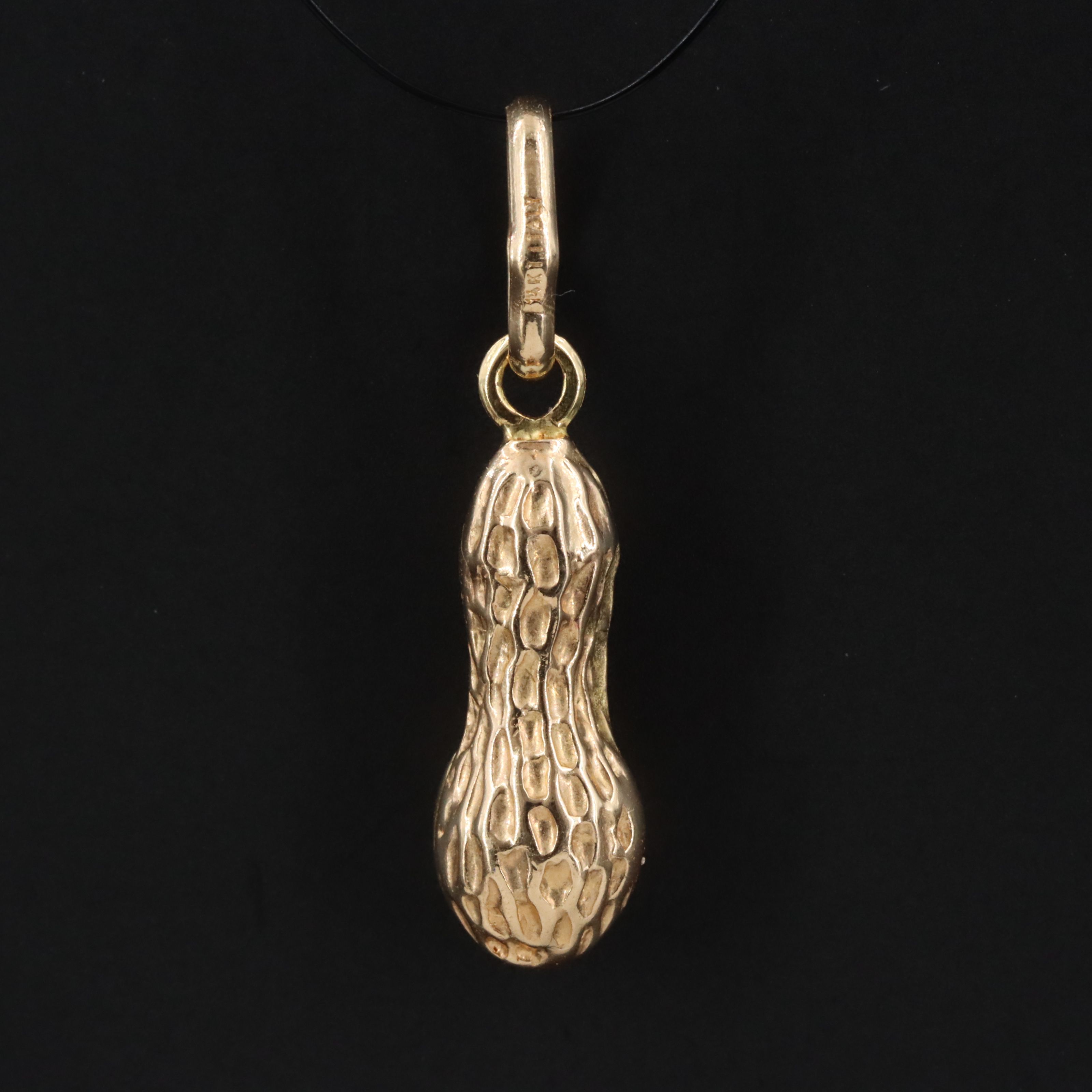 Italian 14K Peanut Charm Pendant