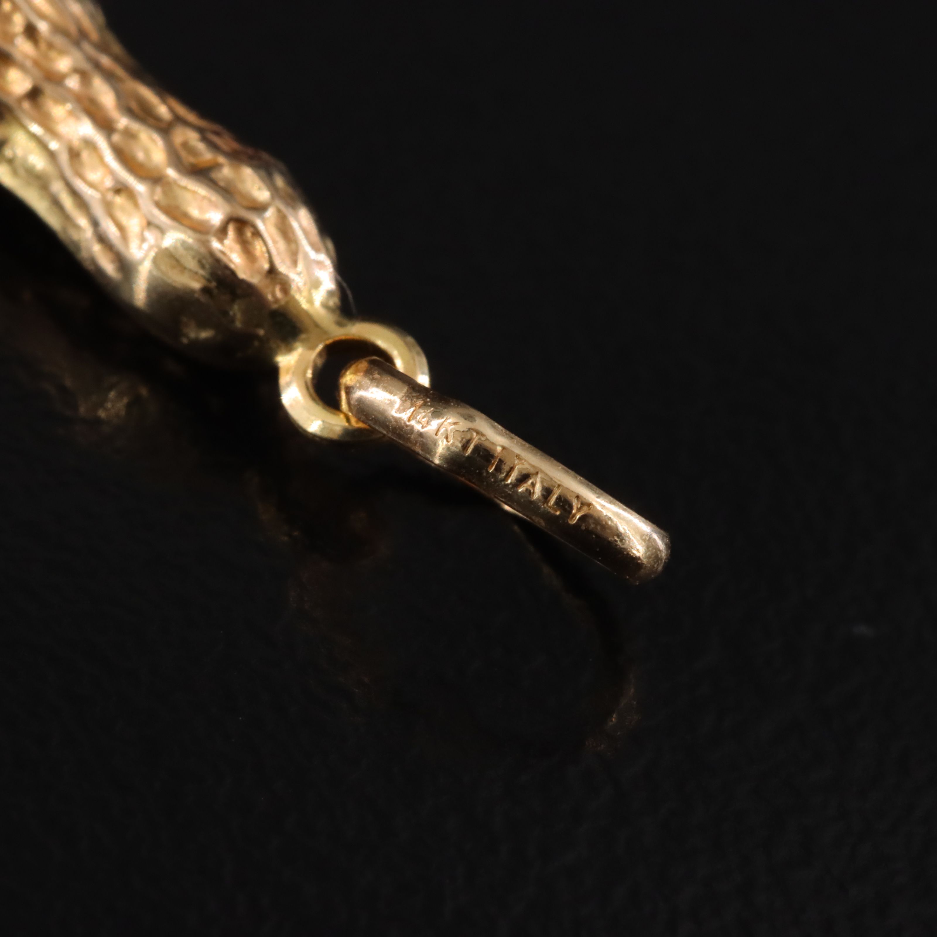 Italian 14K Peanut Charm Pendant
