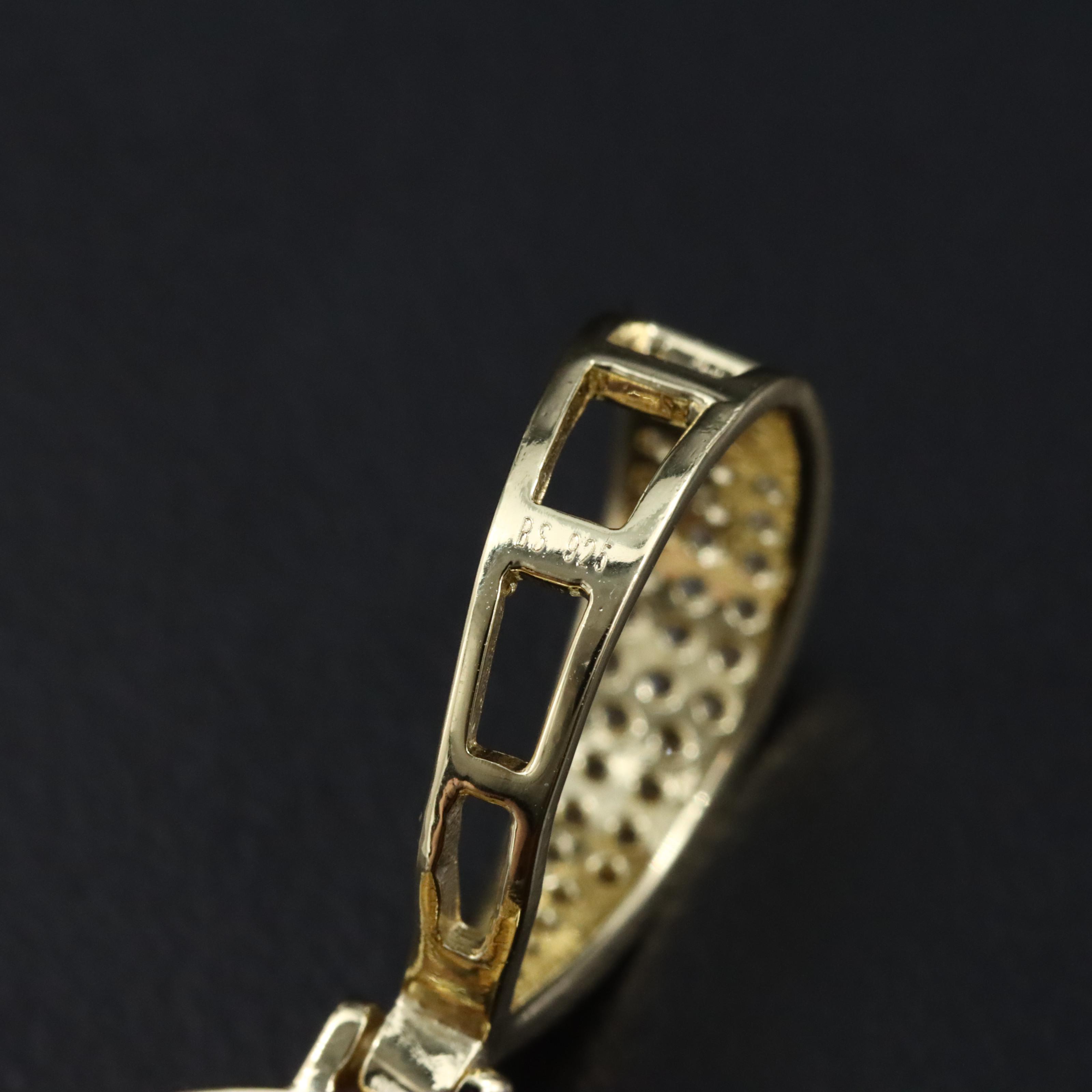 Sterling Pendant with CZ, Ruby and Emerald Accents