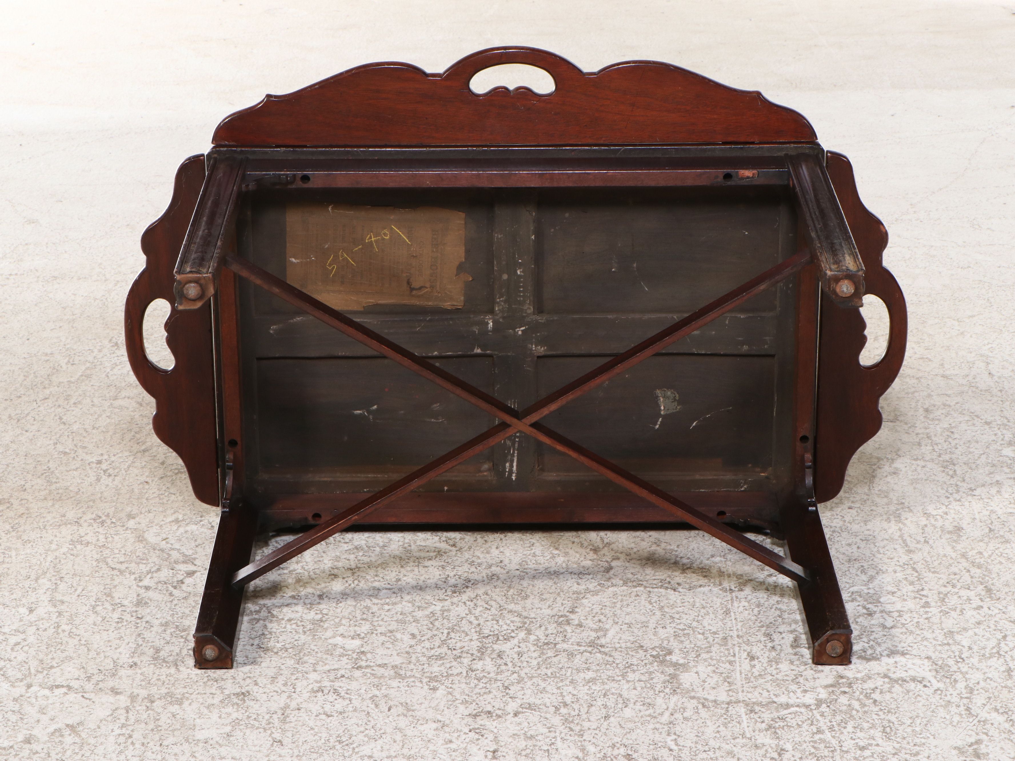 Chippendale Style Mahogany Butler's Tray Table