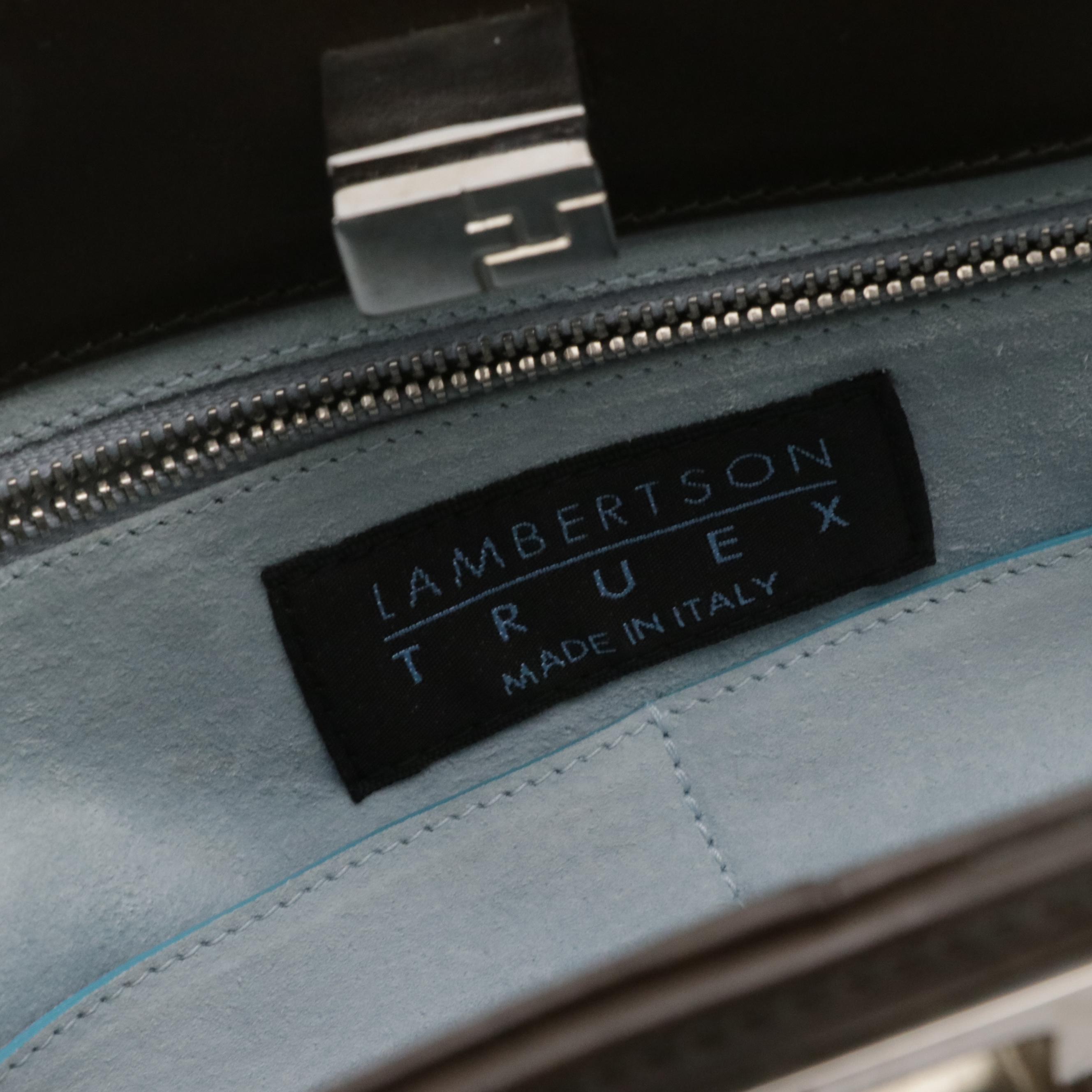 Lambertson Truex Shoulder Bag in Calf Hair Lace Perforated and Smooth Leather