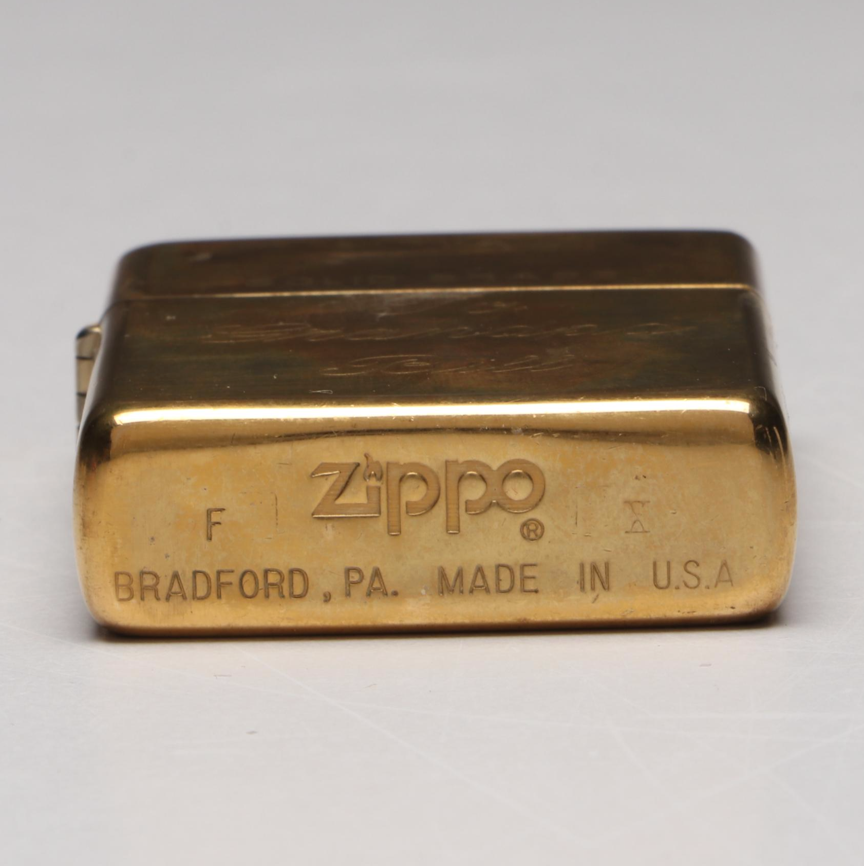 Zippo Solid Brass Lighter, Late 20th Century