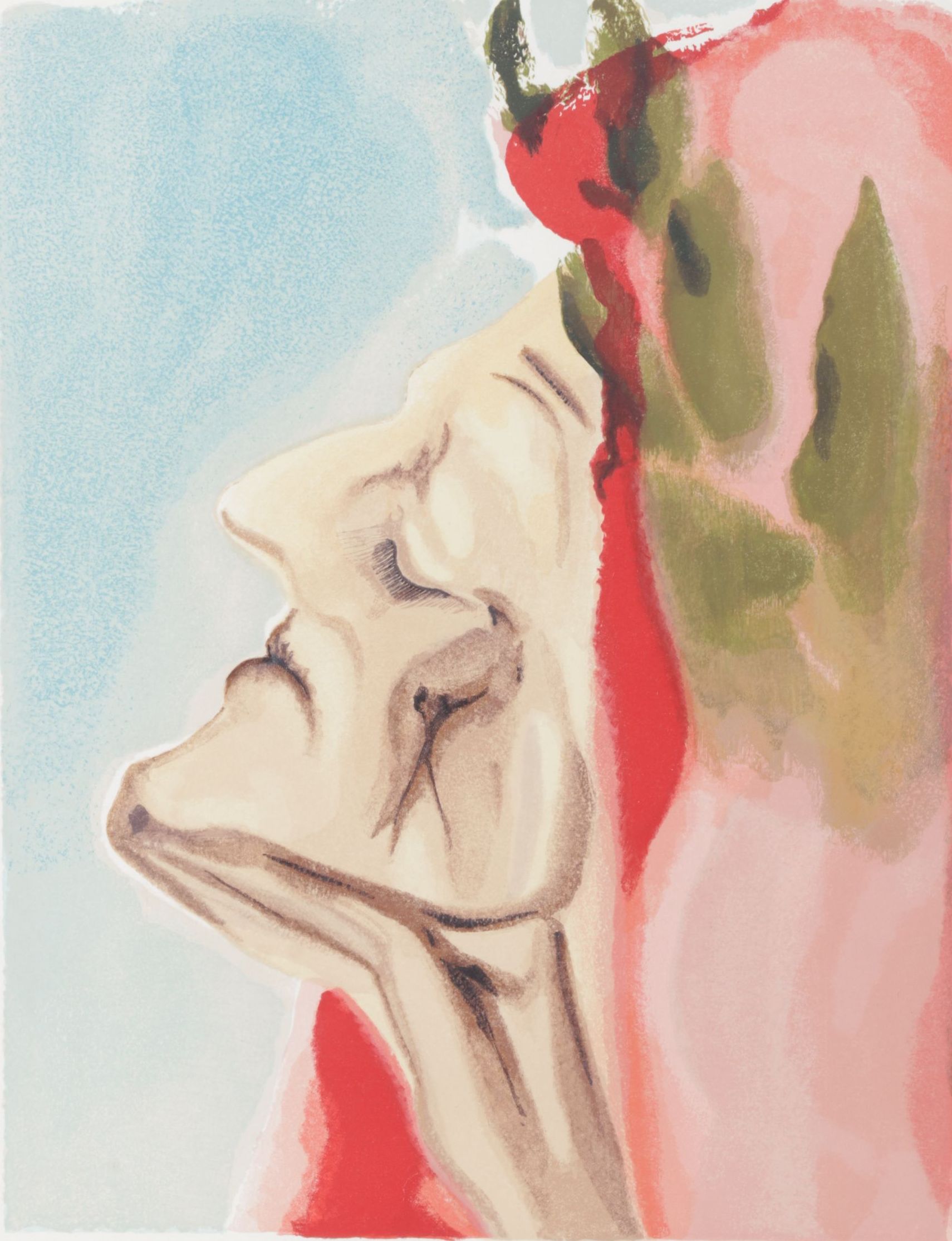 Salvador Dalí Wood Engraving "Le nouveau doute de Dante"