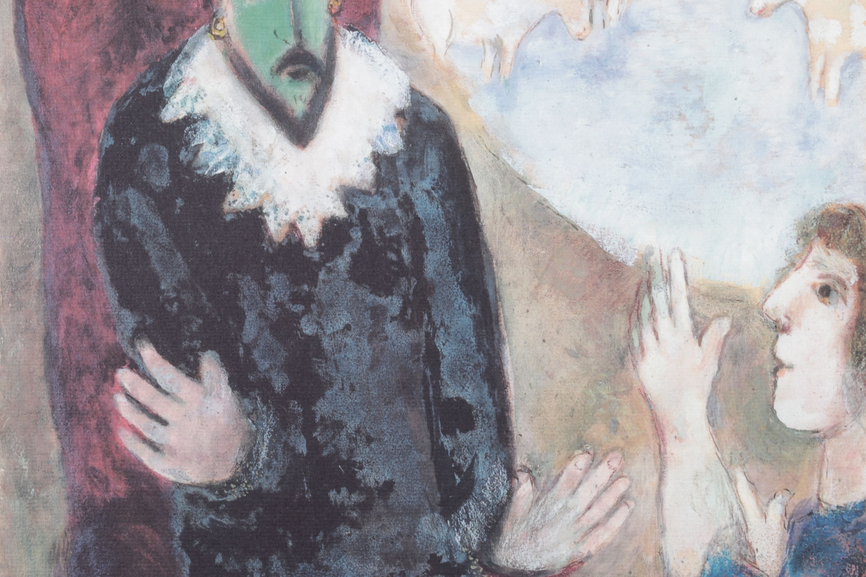 After Marc Chagall Offset Lithograph "Joseph Explains the Songs of the Pharaoh"