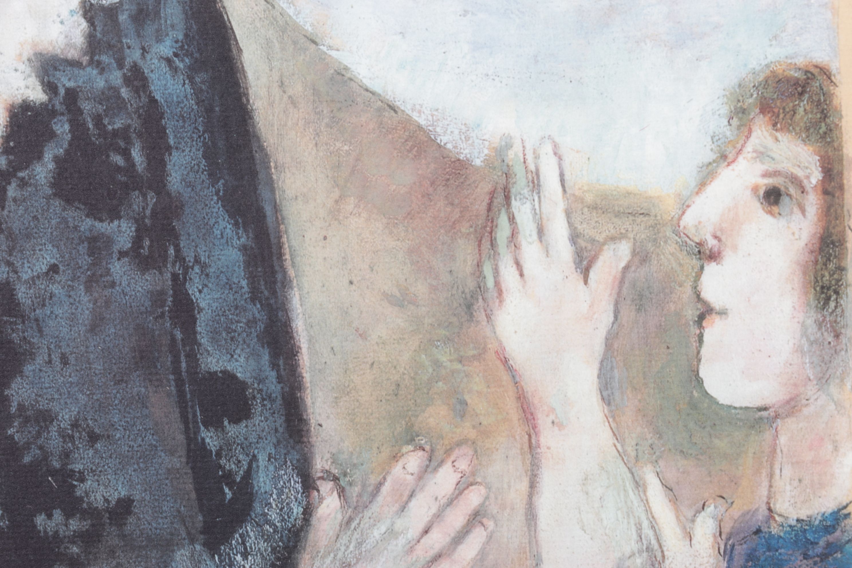 After Marc Chagall Offset Lithograph "Joseph Explains the Songs of the Pharaoh"