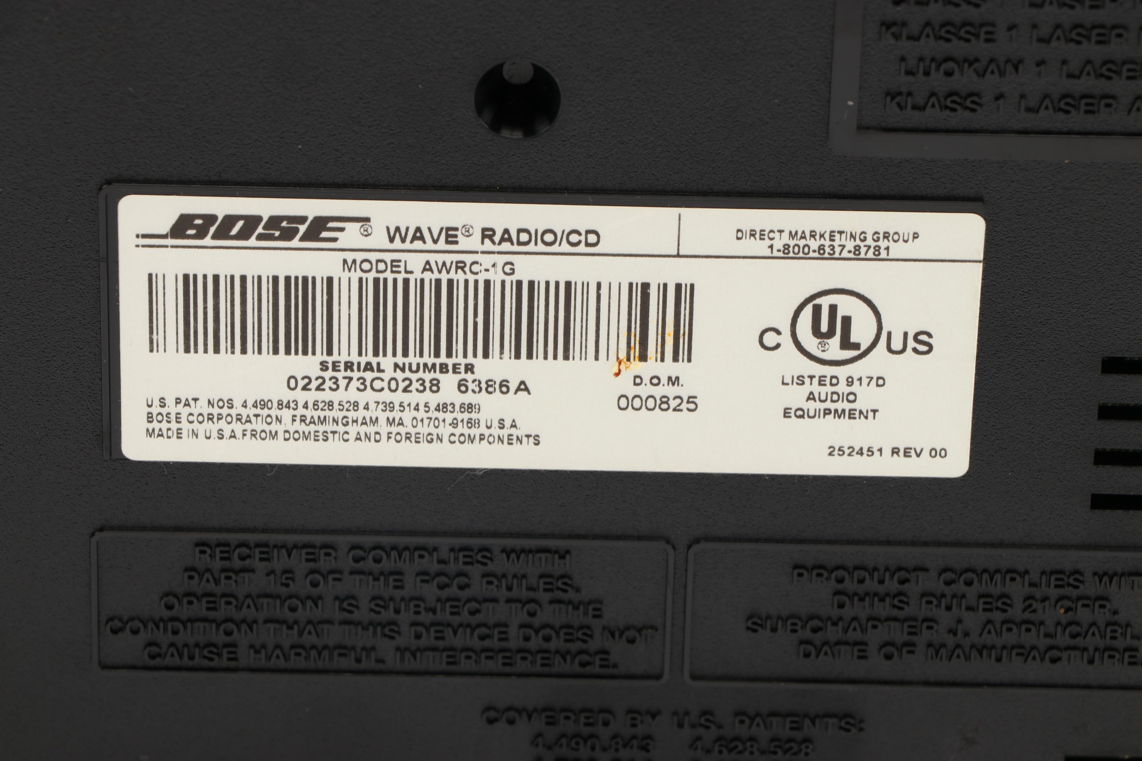 Bose Wave Alarm Radio/CD Player