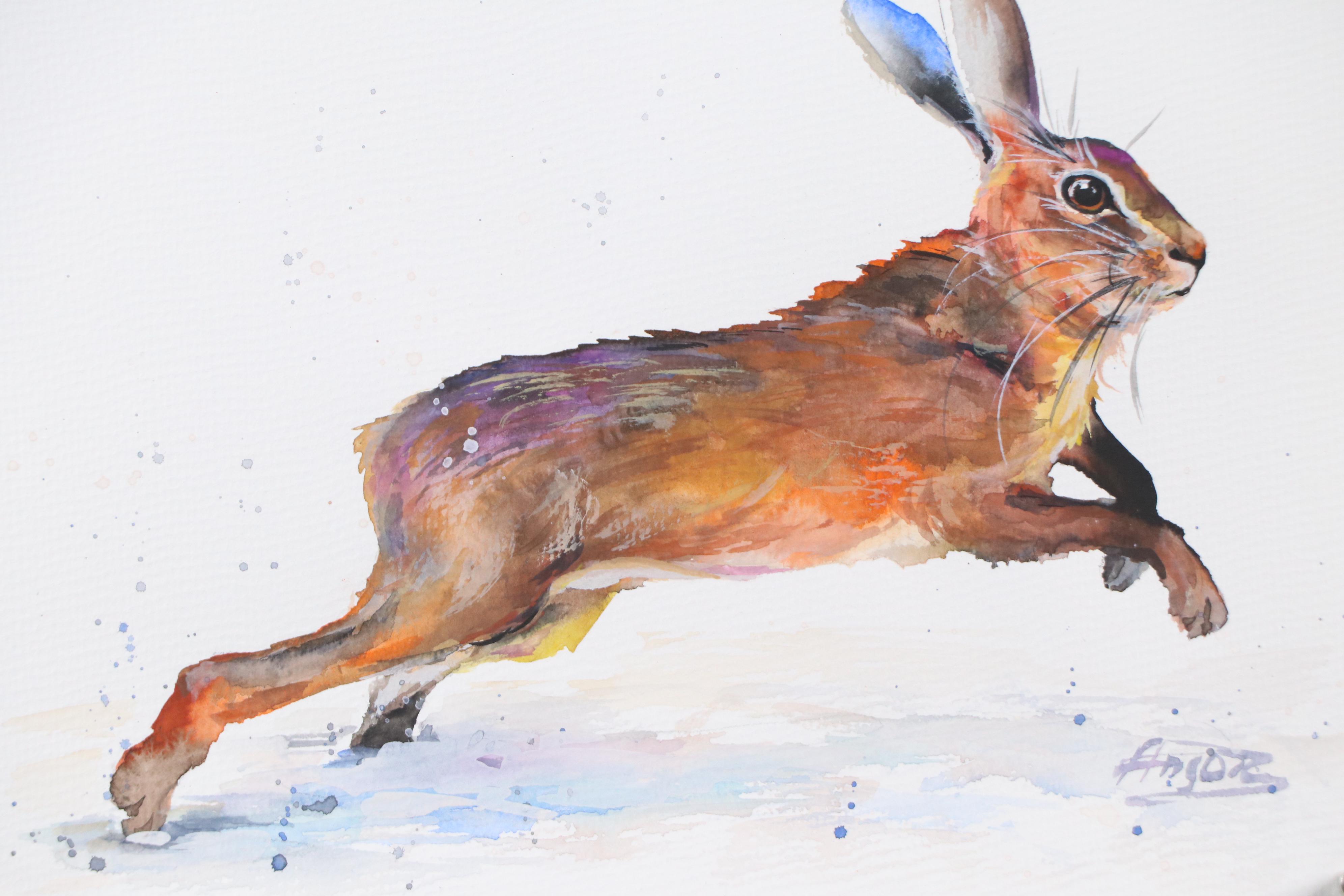 Anne Gorywine Watercolor Painting of Rabbit, 2024