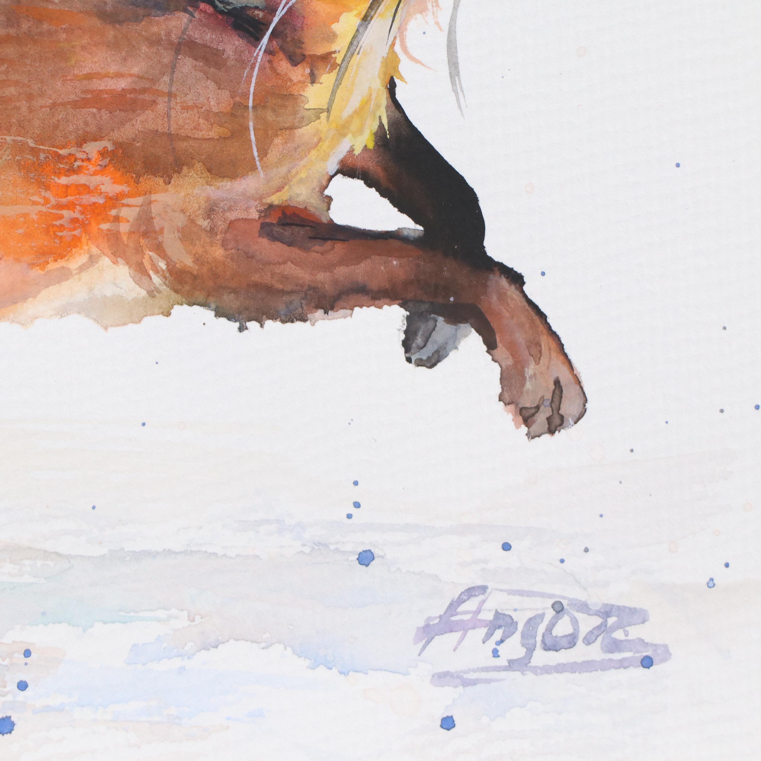 Anne Gorywine Watercolor Painting of Rabbit, 2024