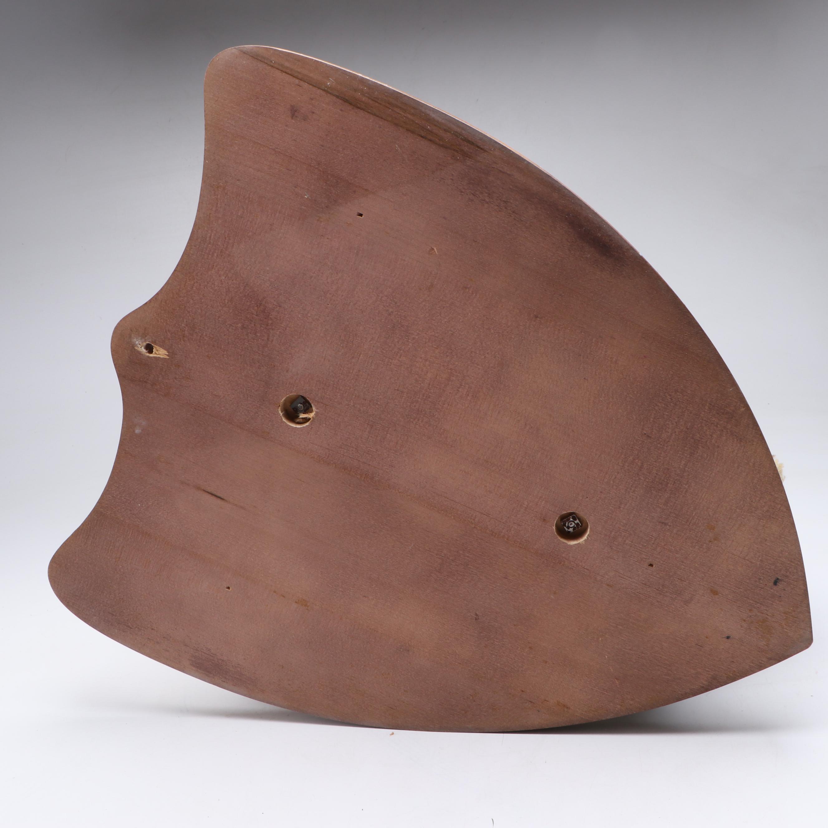 Steiff Style Plush Mohair Tiger Head on Armorial Wooden Wall Plaque