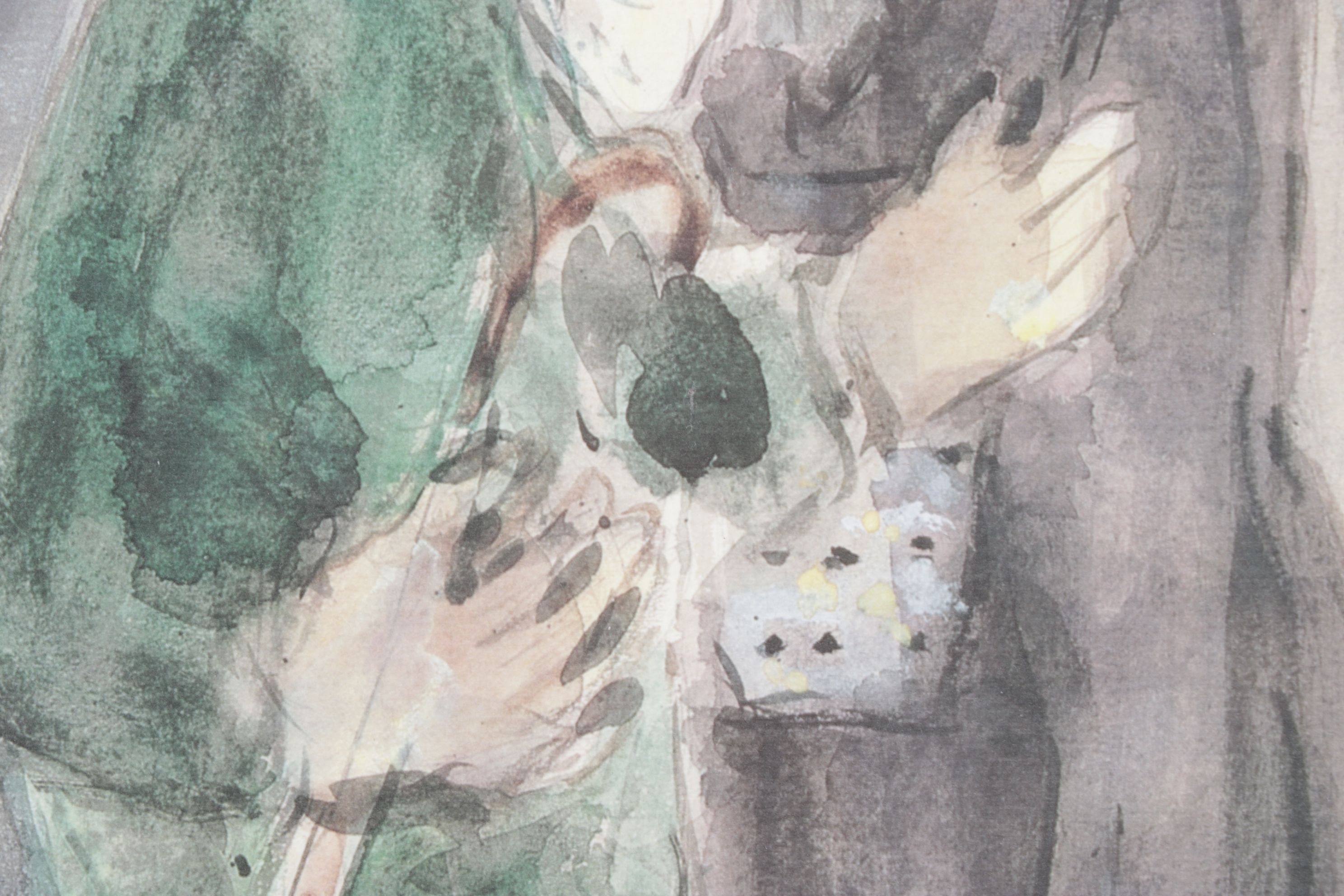 After Marc Chagall Offset Lithograph "Moses and Aaron," 1986