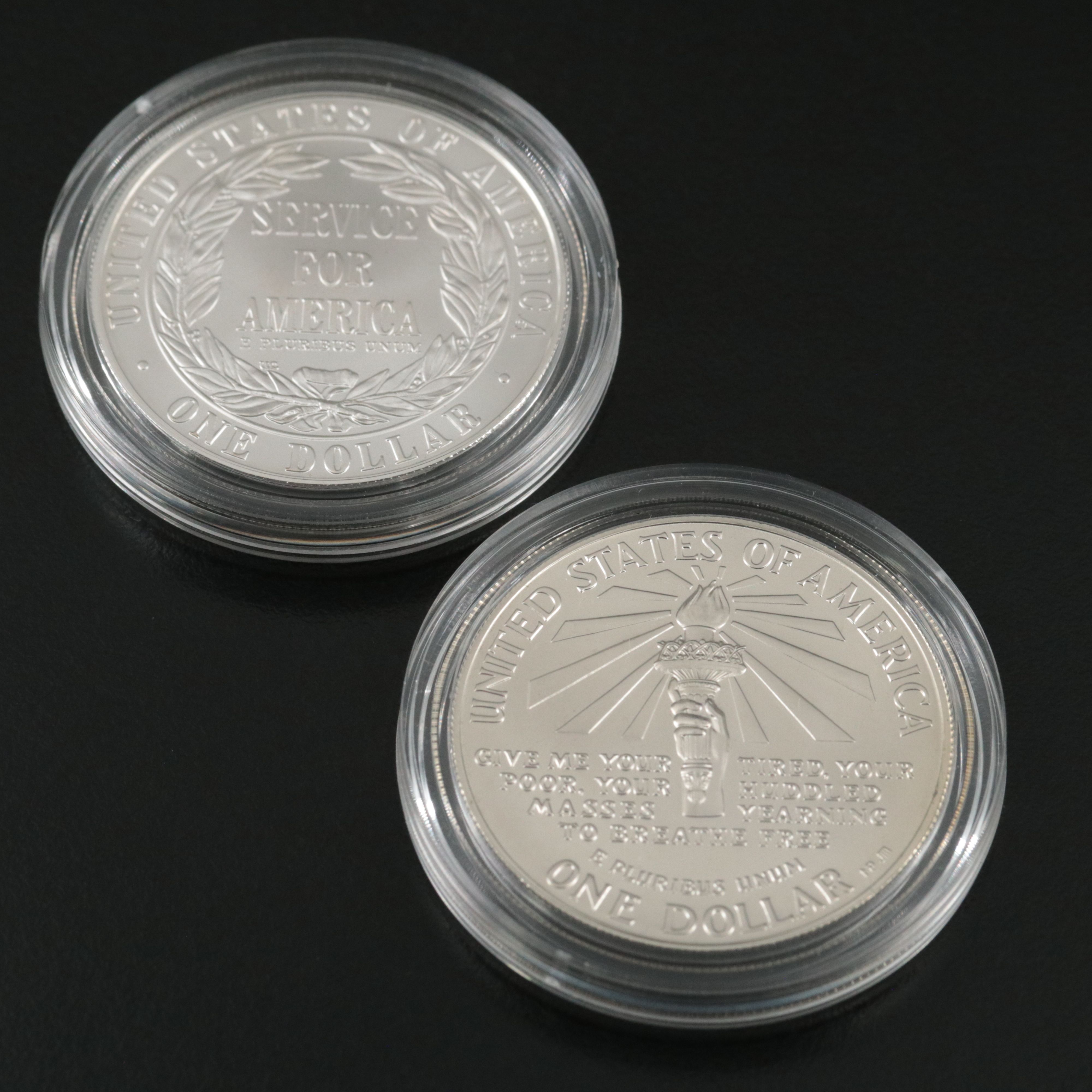 Four Uncirculated Modern Commemorative  Silver Coins