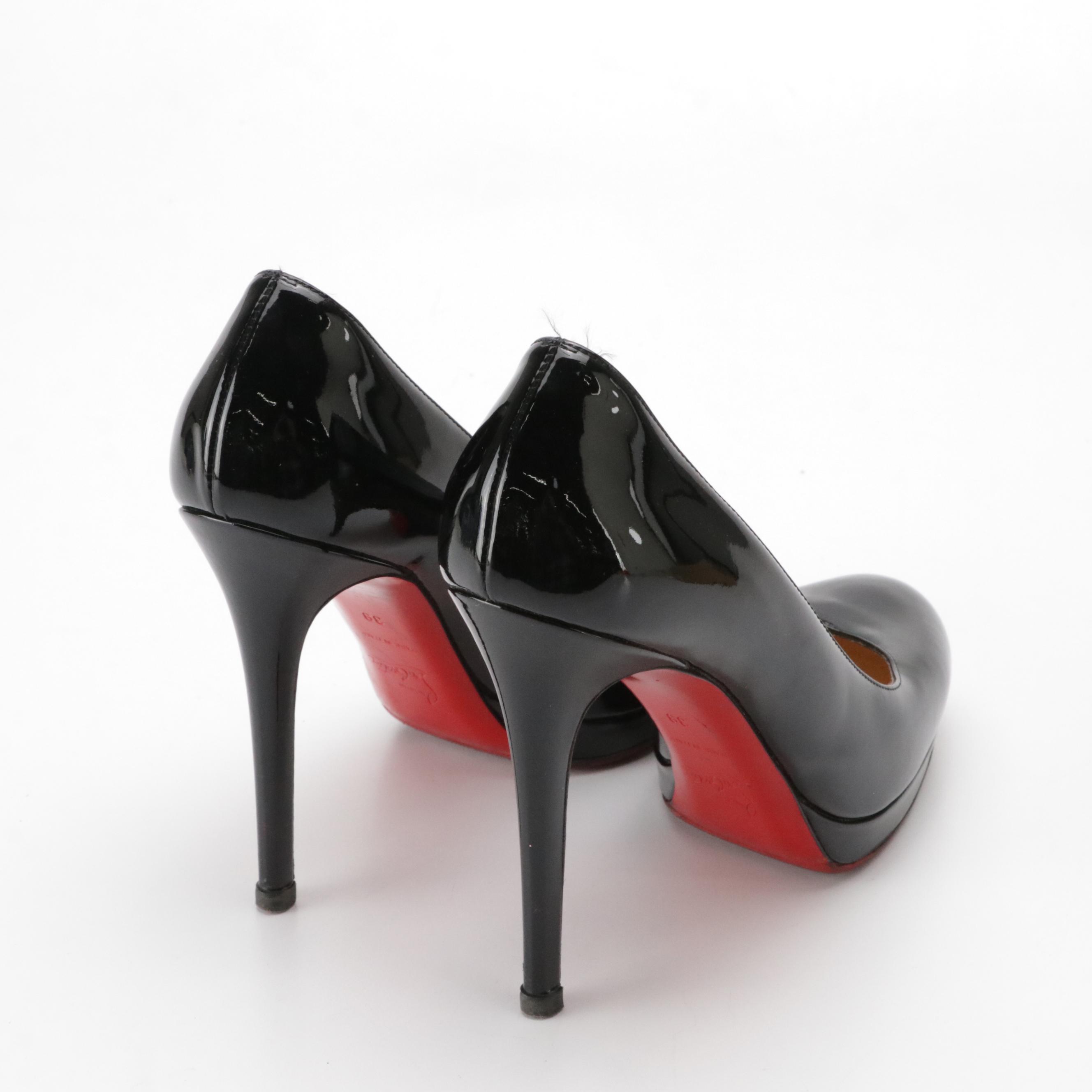 Christian Louboutin Simple Pump 120 in Black Patent Leather, With Box