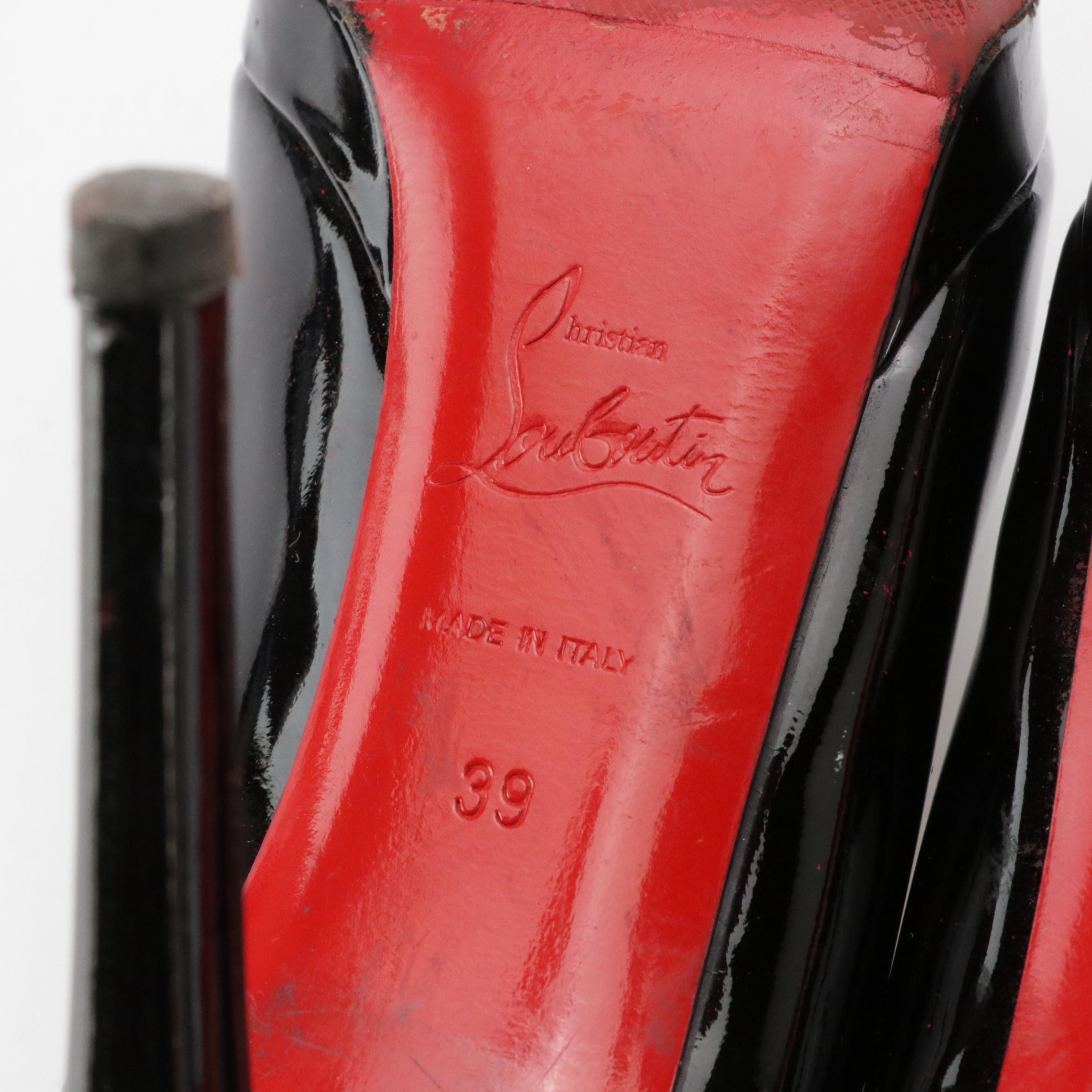 Christian Louboutin Simple Pump 120 in Black Patent Leather, With Box