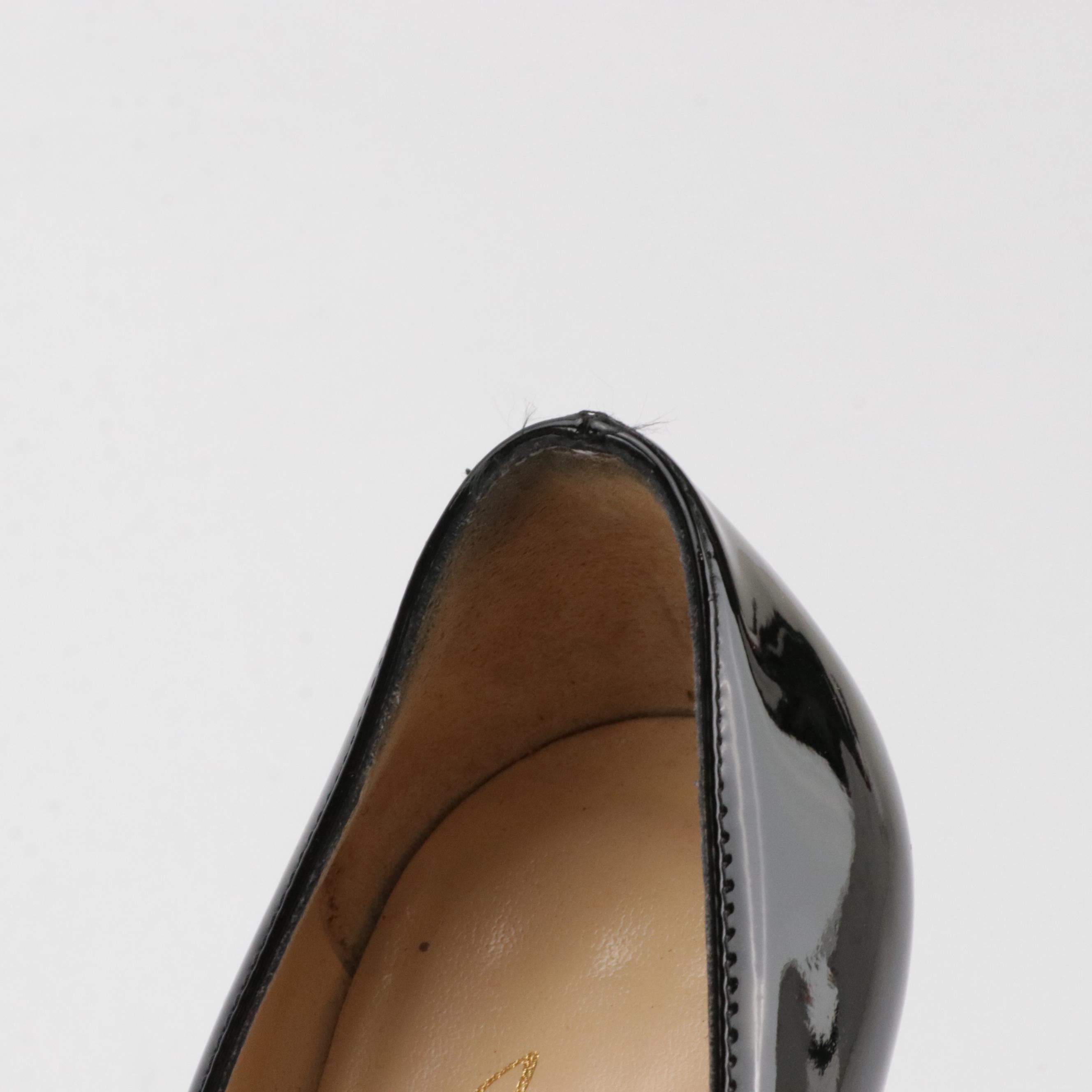 Christian Louboutin Simple Pump 120 in Black Patent Leather, With Box