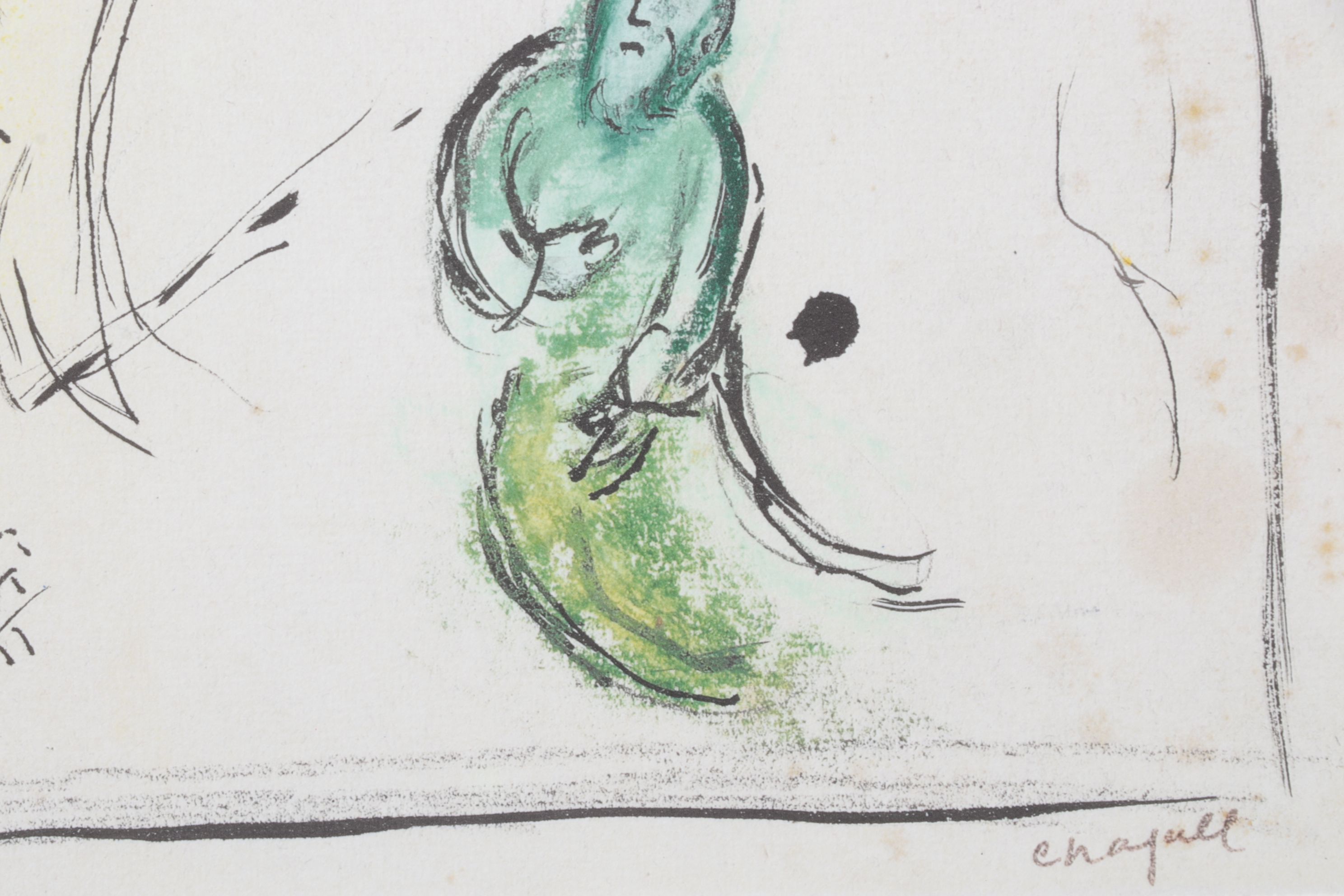 After Marc Chagall Offset Lithograph "Moses in Front of the Burning Bush," 1986