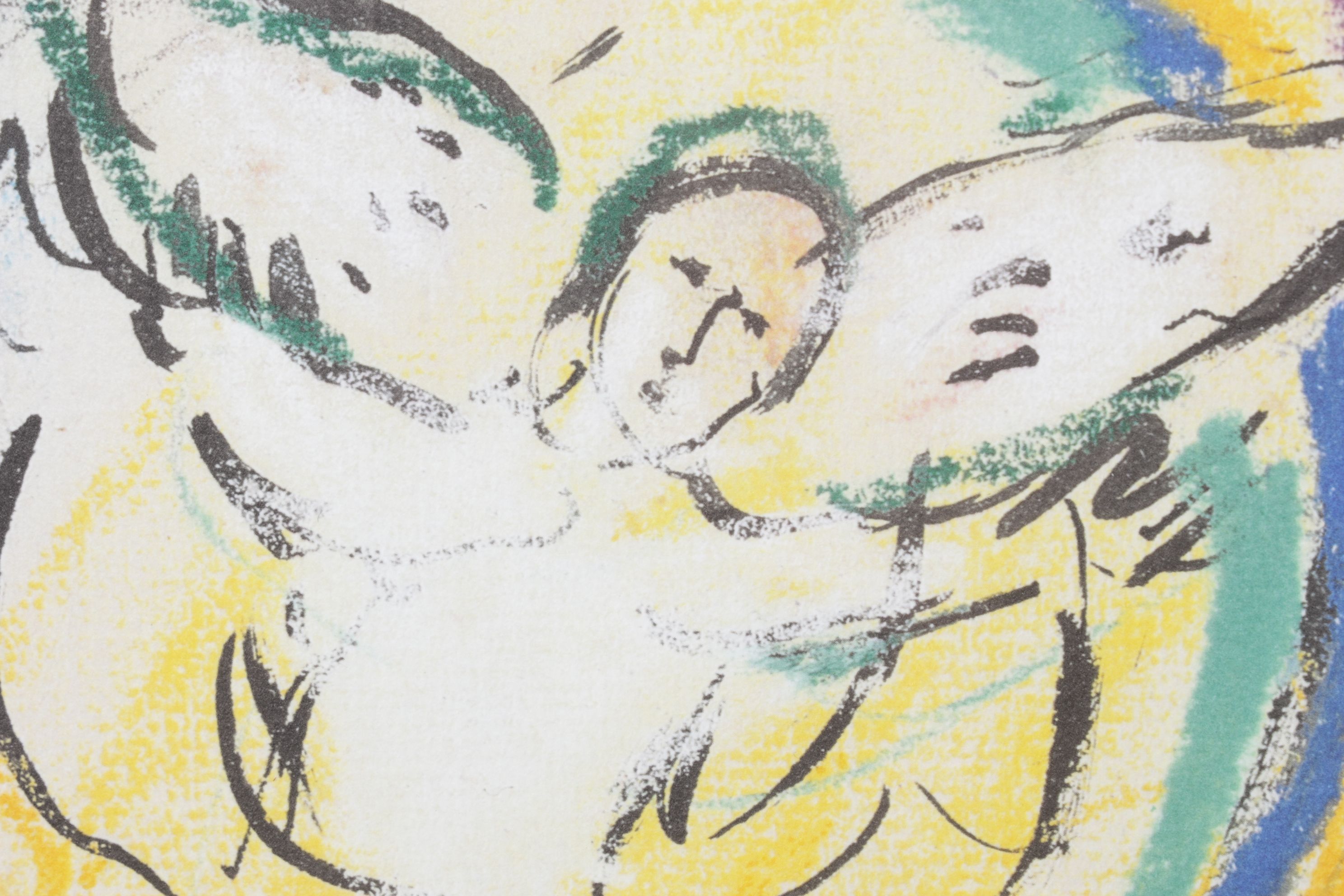 After Marc Chagall Offset Lithograph "Moses in Front of the Burning Bush," 1986