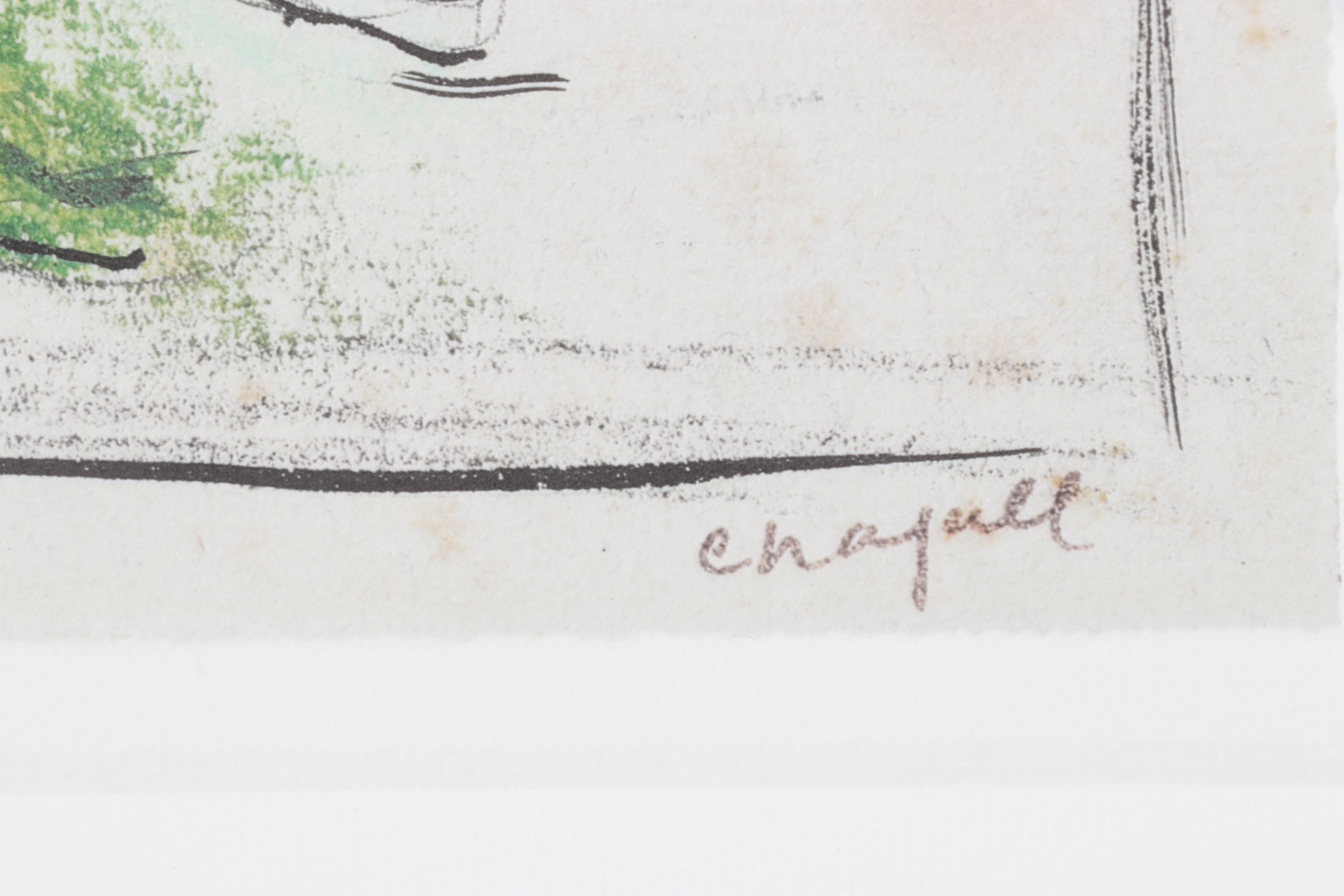 After Marc Chagall Offset Lithograph "Moses in Front of the Burning Bush," 1986