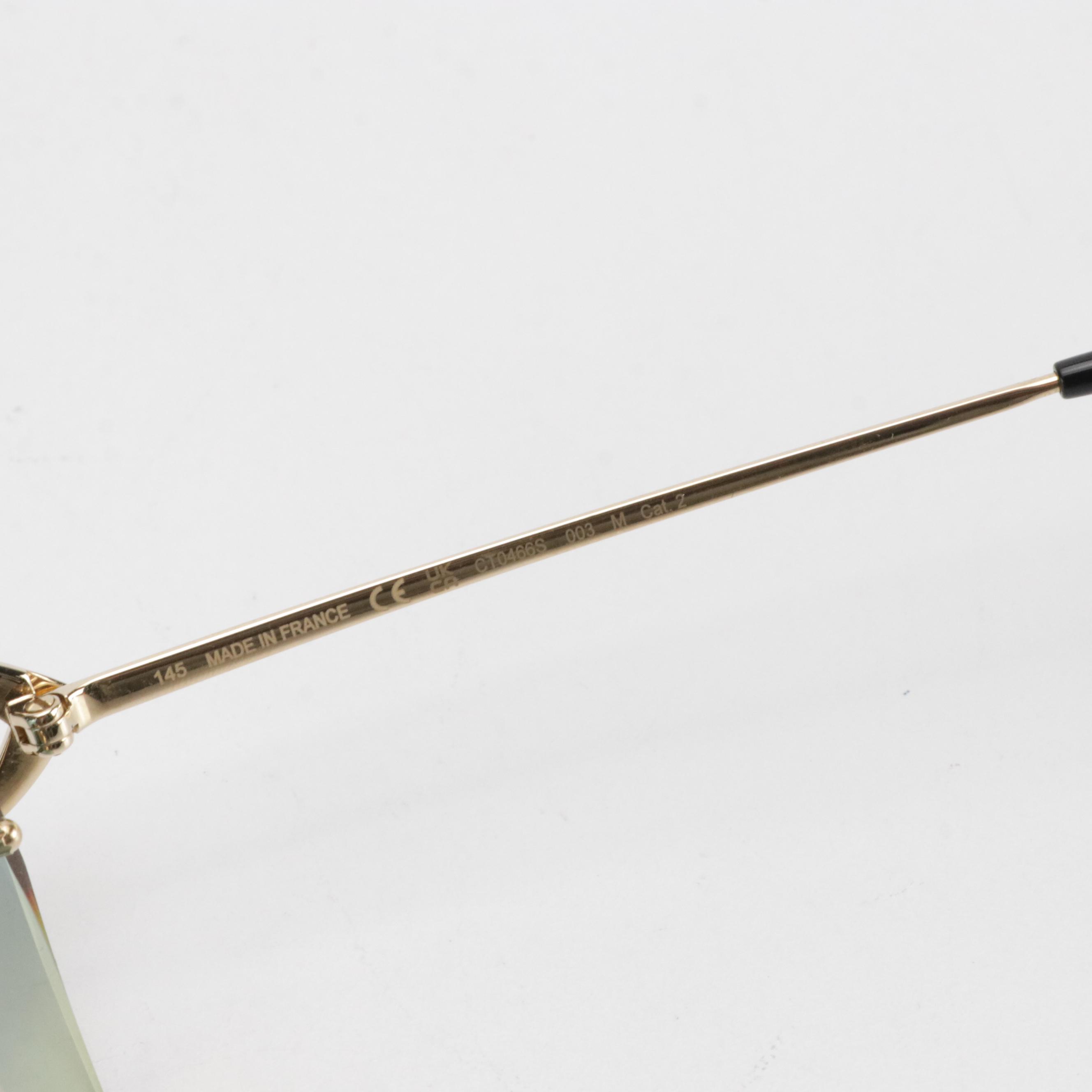 Cartier Décor C de Cartier Collection Rimless Geometric Sunglasses with Case