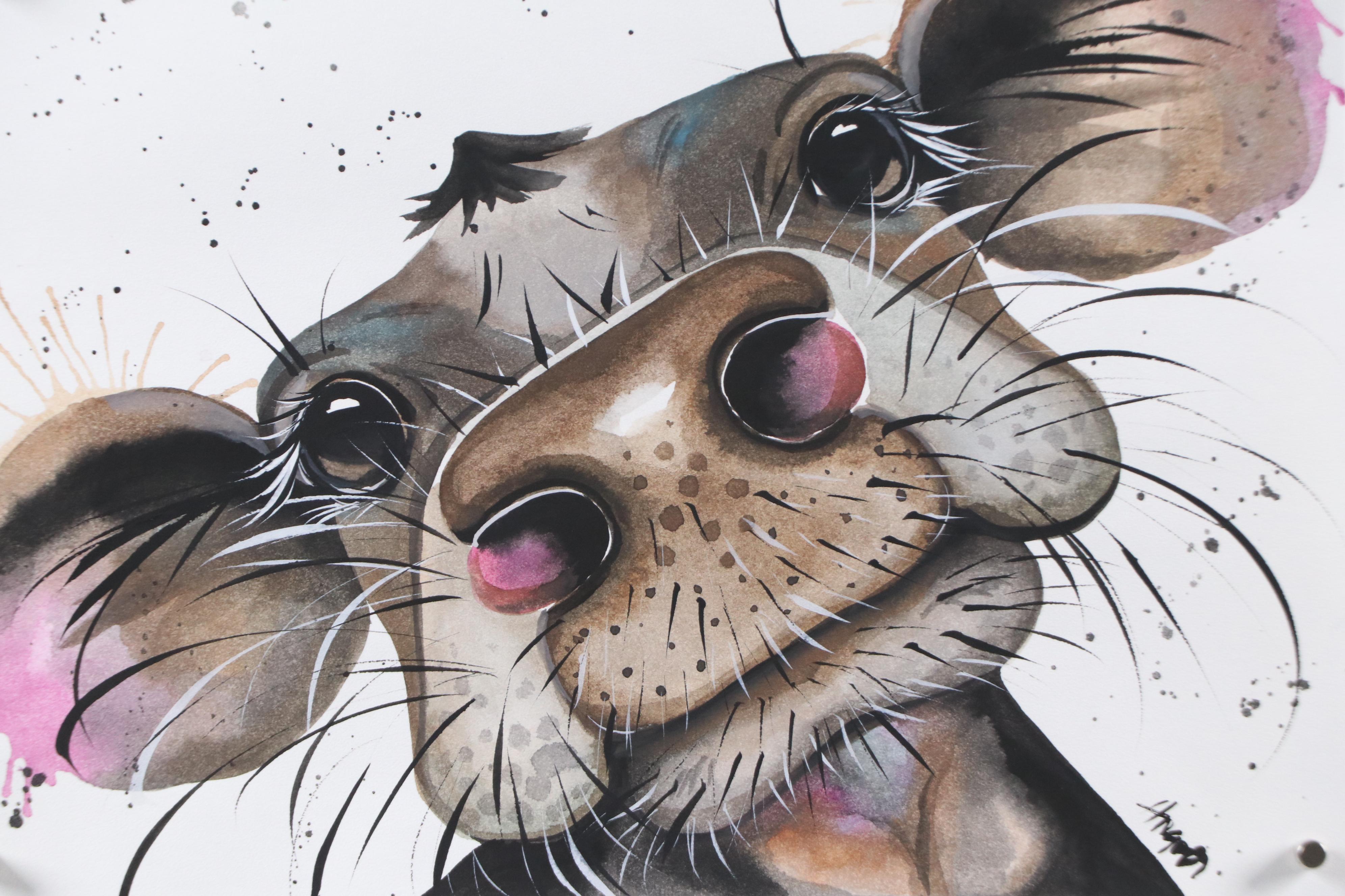 Anne Gorywine Watercolor Painting of Cow, 2020