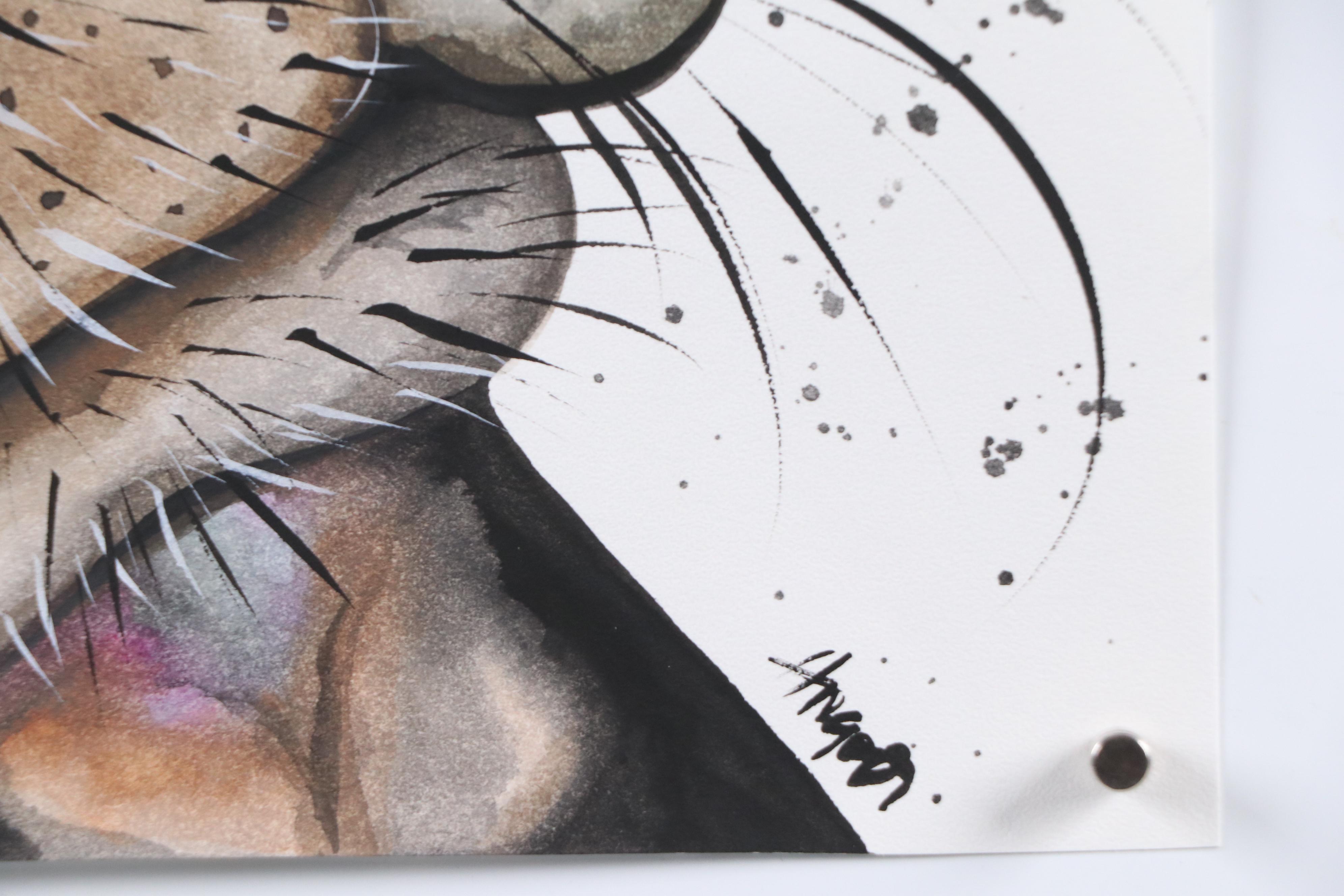 Anne Gorywine Watercolor Painting of Cow, 2020