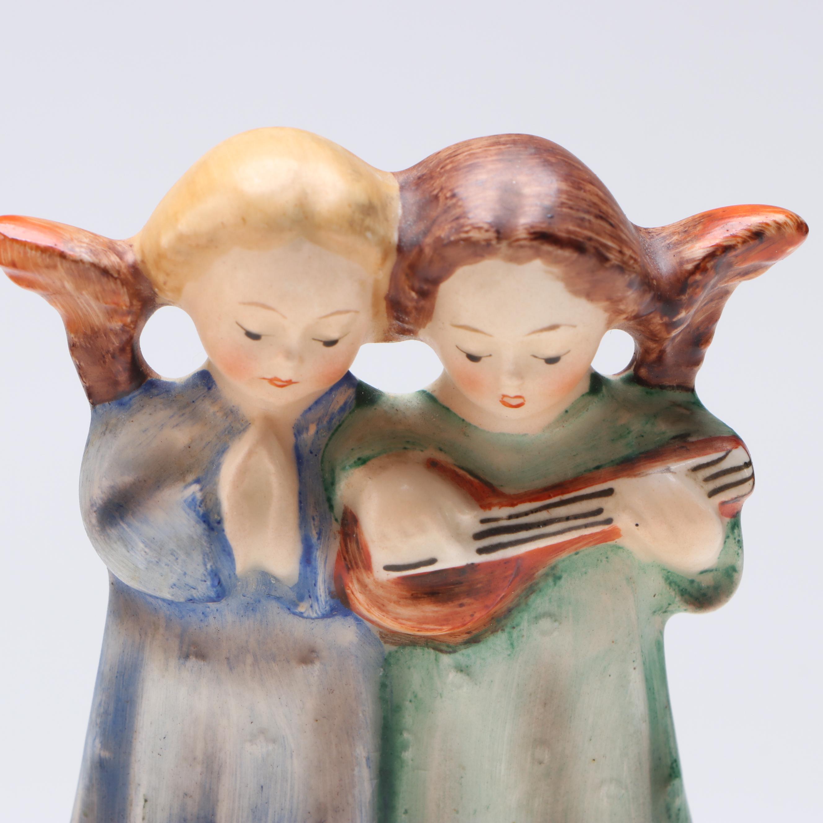 Goebel Hummel Holy Water Font with Martha Budich Apple Vendor Figurine