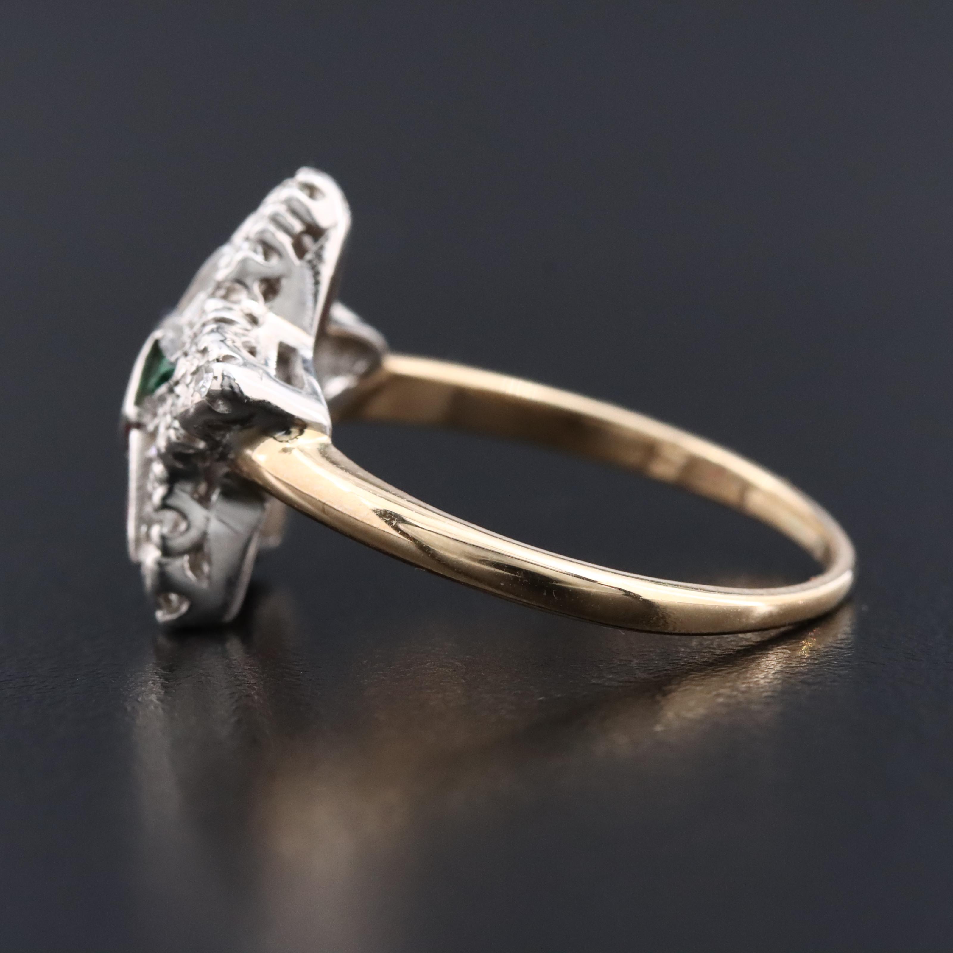 14K 0.33 CTW Diamond and Multicolored Gemstone Eastern Star Ring