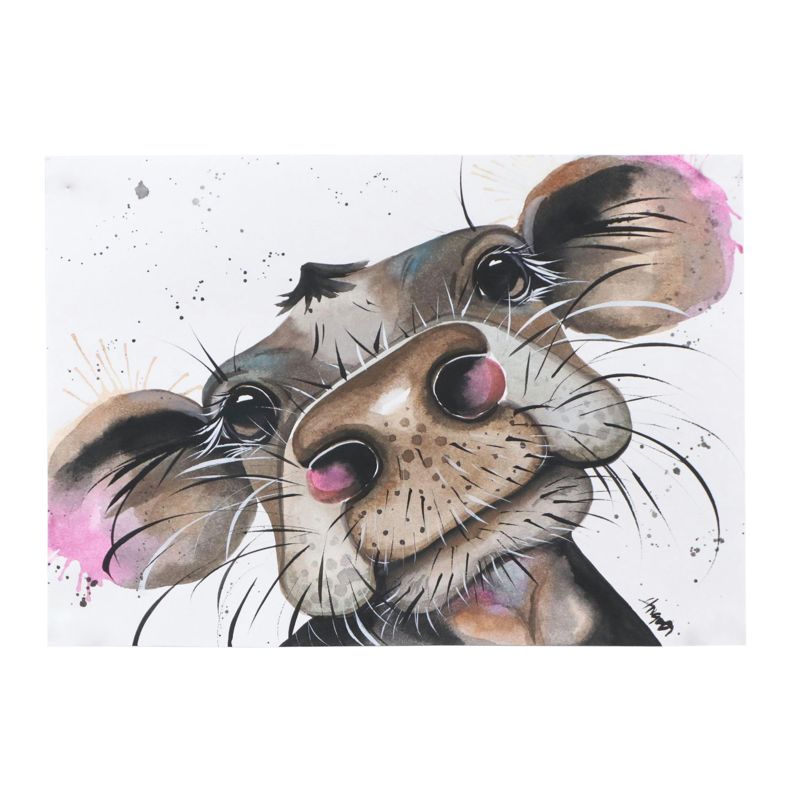 Anne Gorywine Watercolor Painting of Cow, 2020