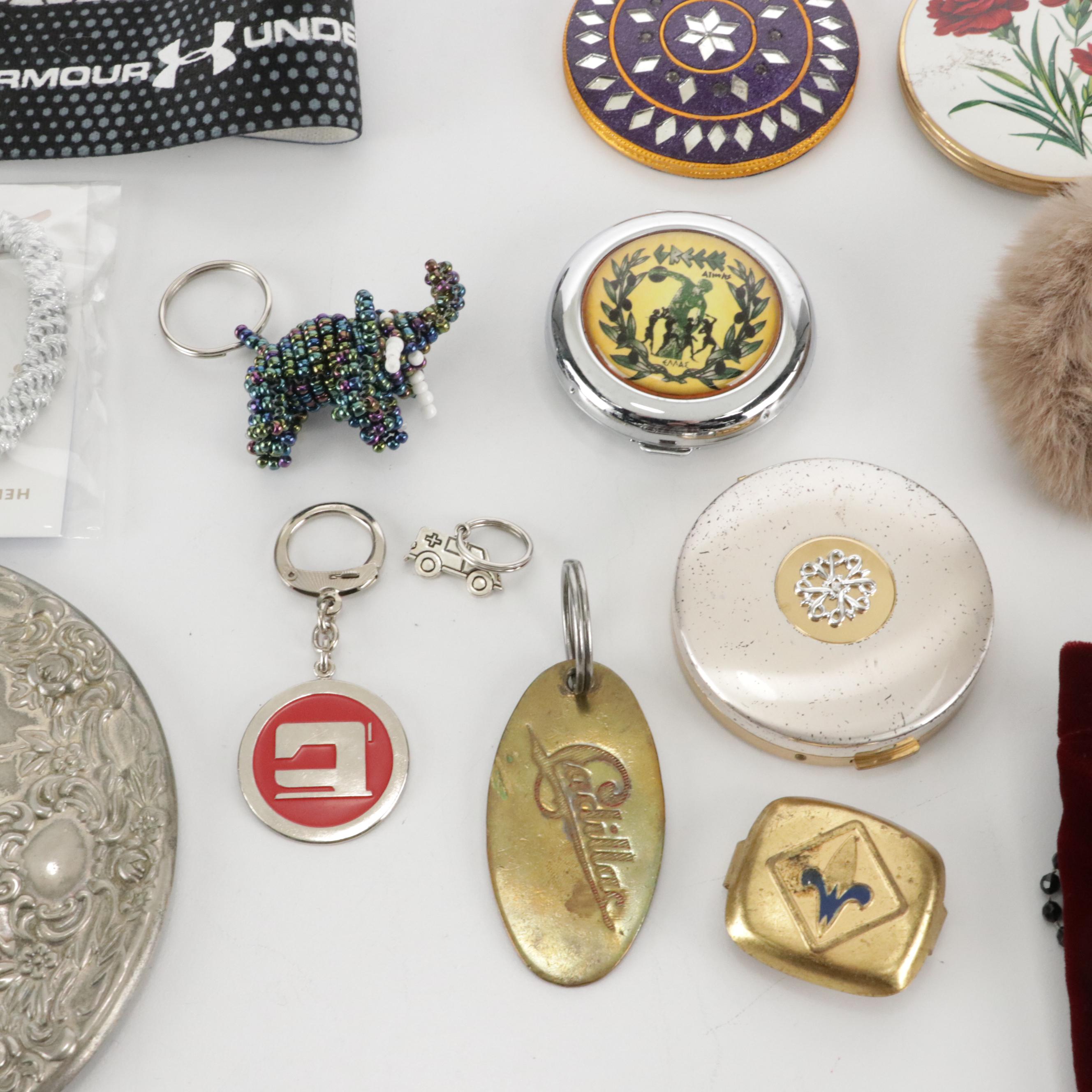 Stratton and Other Mirror Compacts, Hand Mirror, Perfume Bottle, Key Rings, More