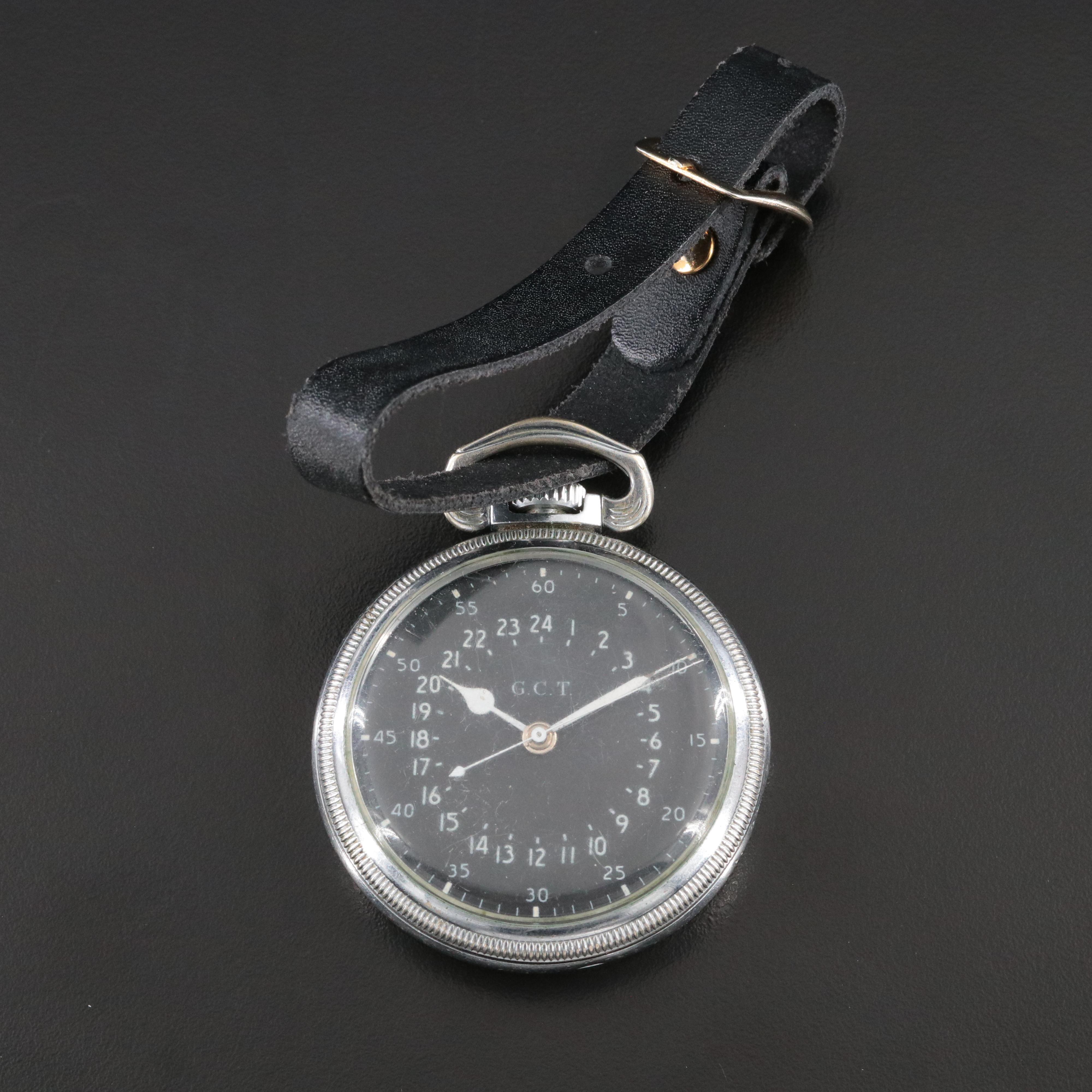 1950 Hamilton GCT 4992B AN57401 Military 24 Hour Pocket Watch