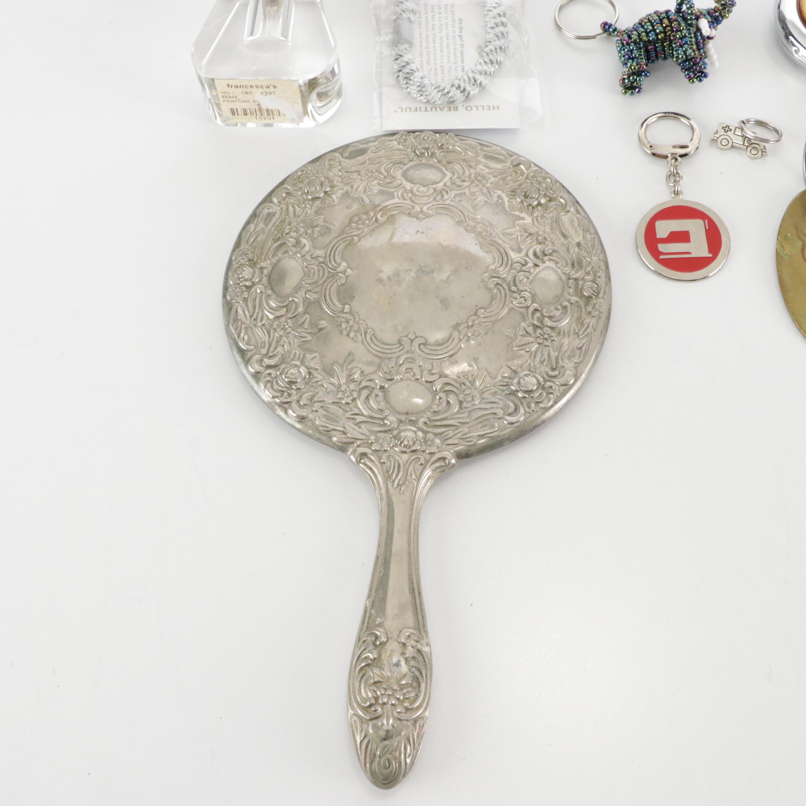 Stratton and Other Mirror Compacts, Hand Mirror, Perfume Bottle, Key Rings, More