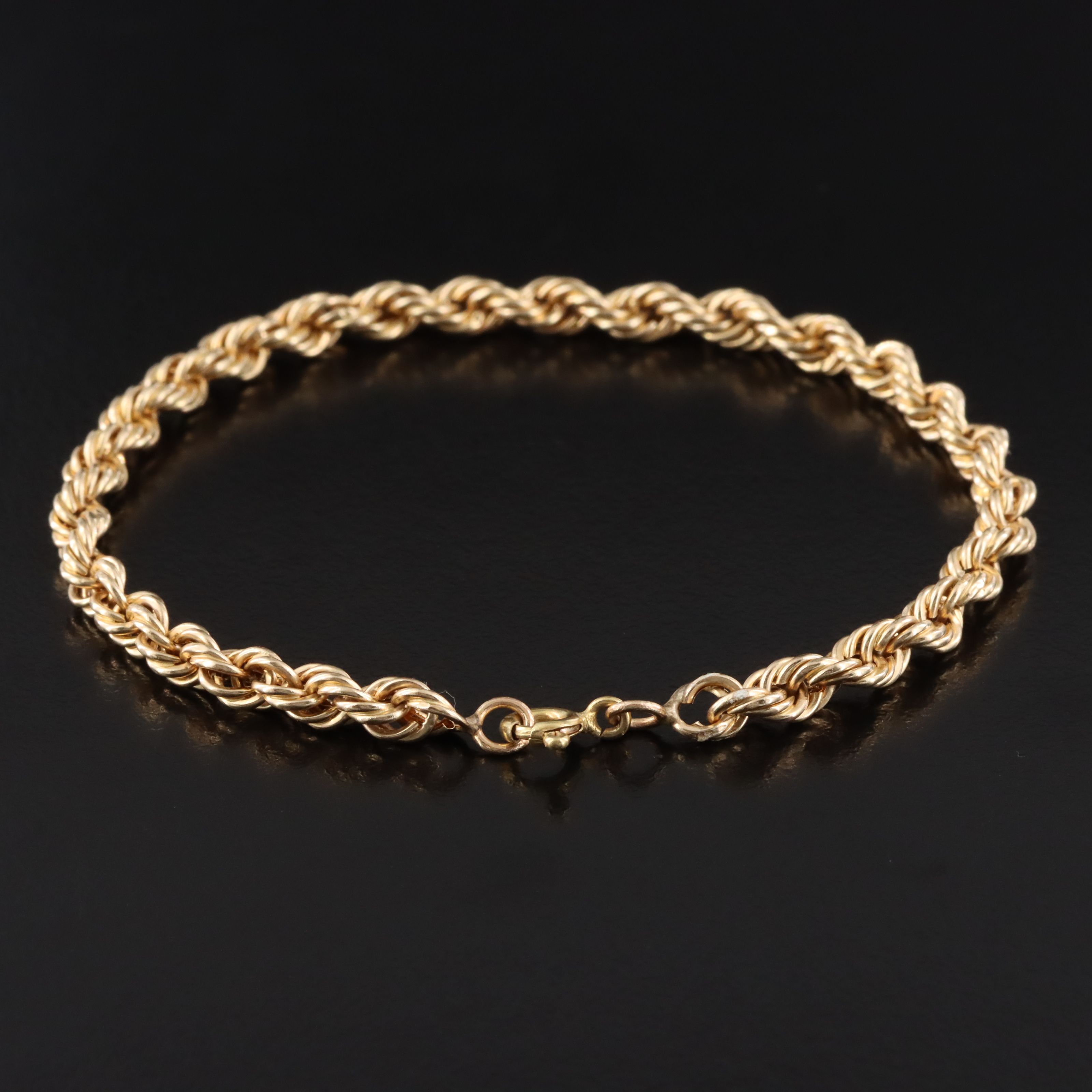 14K Braided Rope Chain Bracelet