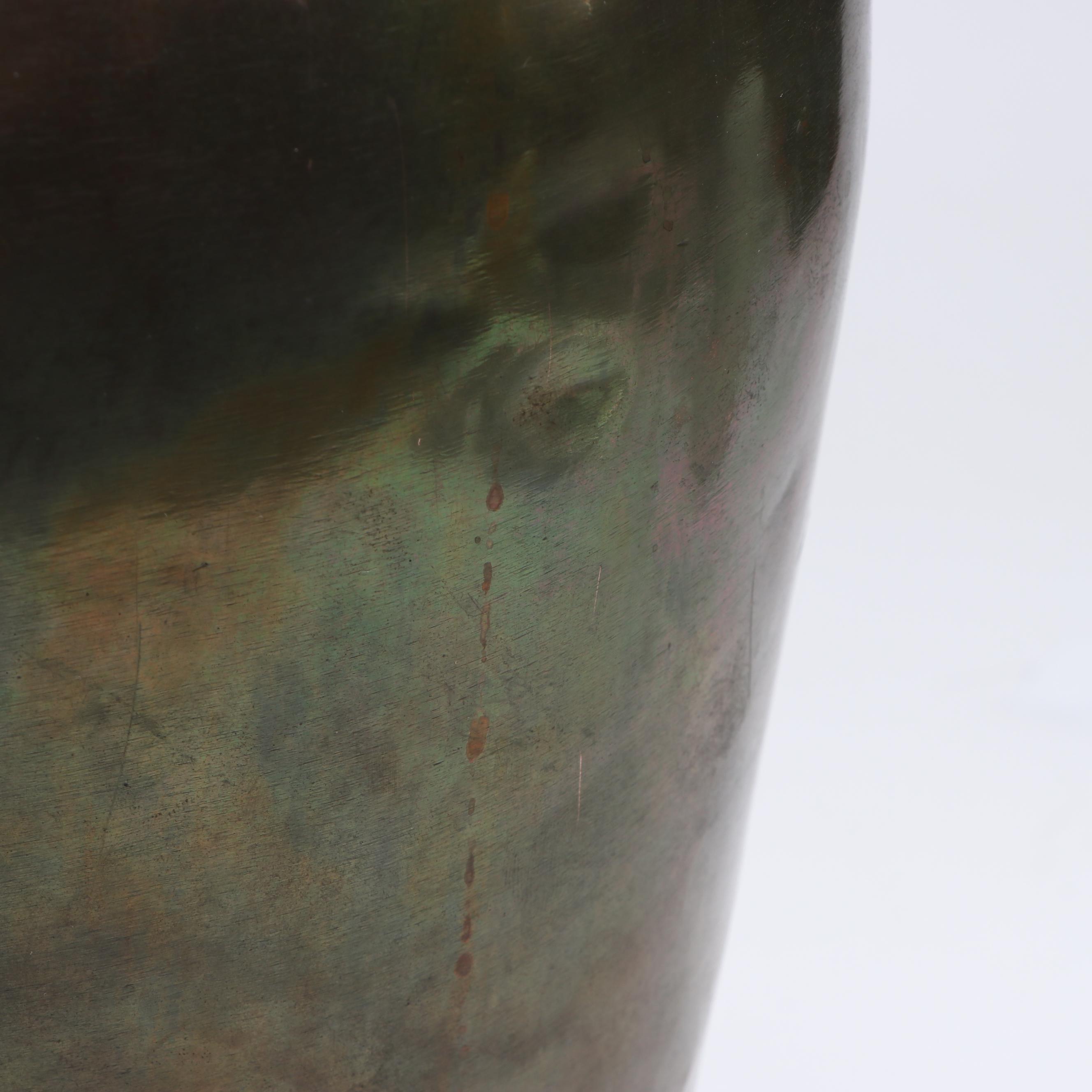 Victorian Chinoiserie Padfoot Brass Vase with Cherry Blossom Dragon Handles